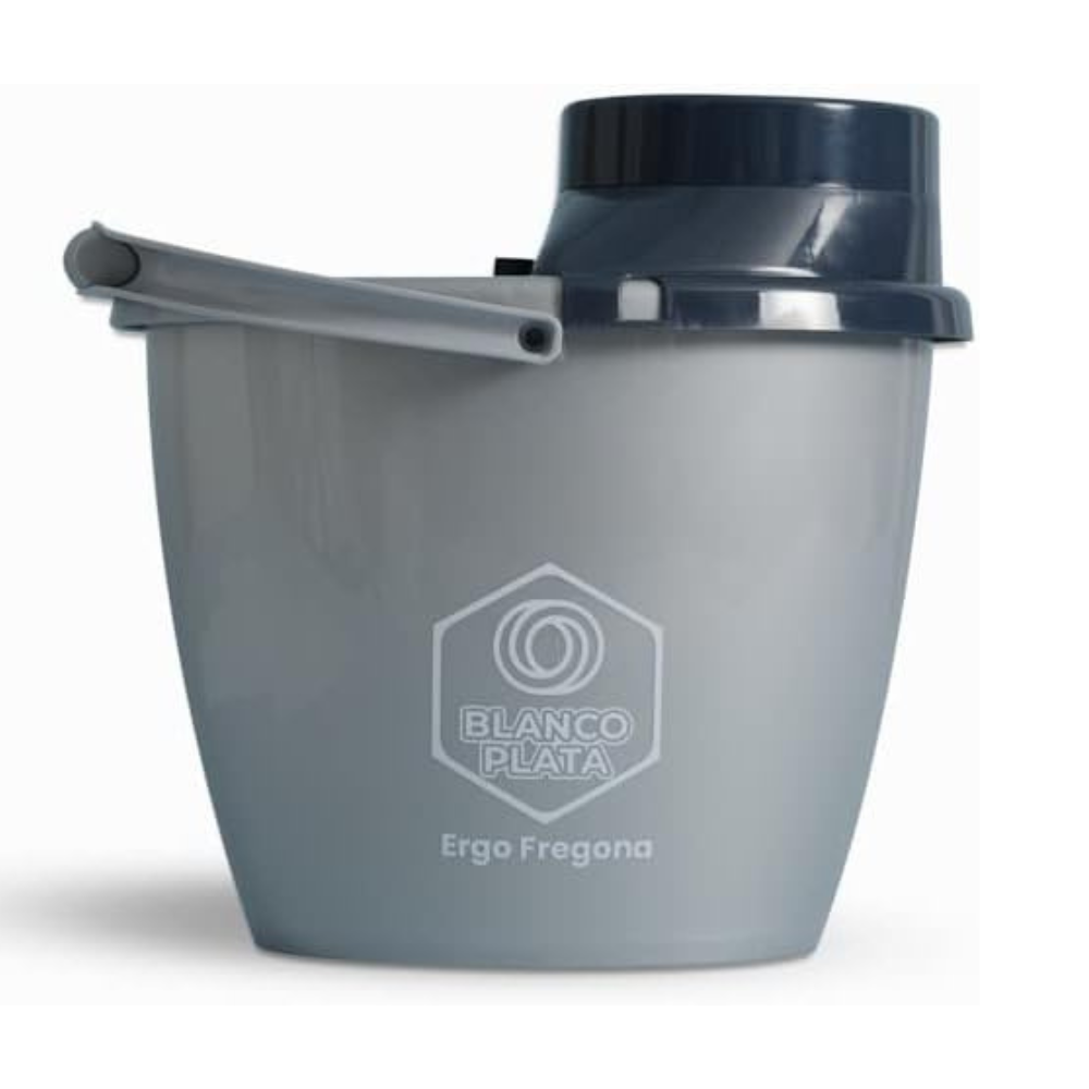 Cubo Ergonómico para Fregona BlancoPlata con Escurridor Elástico - 14 Litros de Capacidad