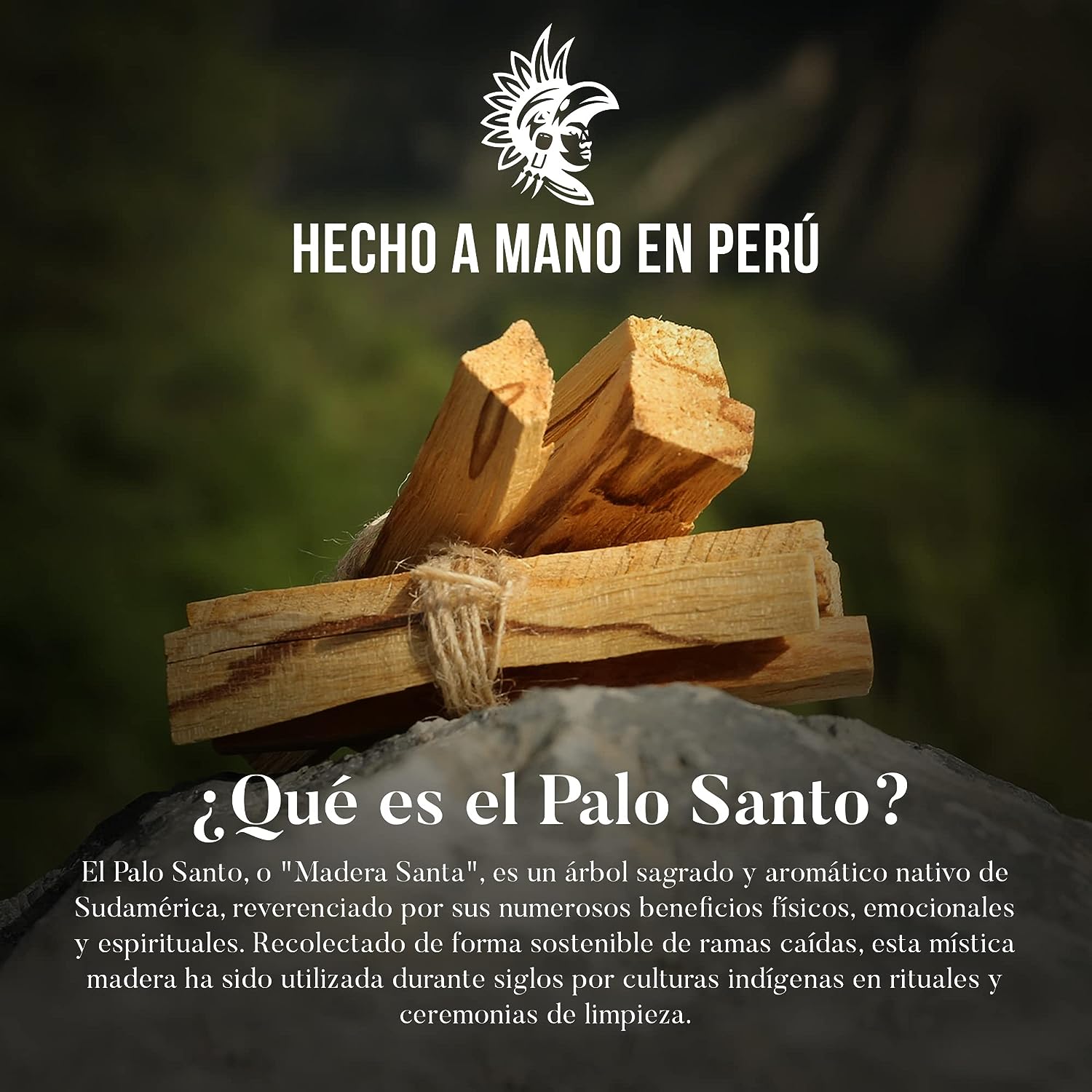 Pack Palo Santo 50 gr + Quemador (VENTA SOLO PARA PERÚ) - Palo Santo,  Incienso Natural Madera Sagrada