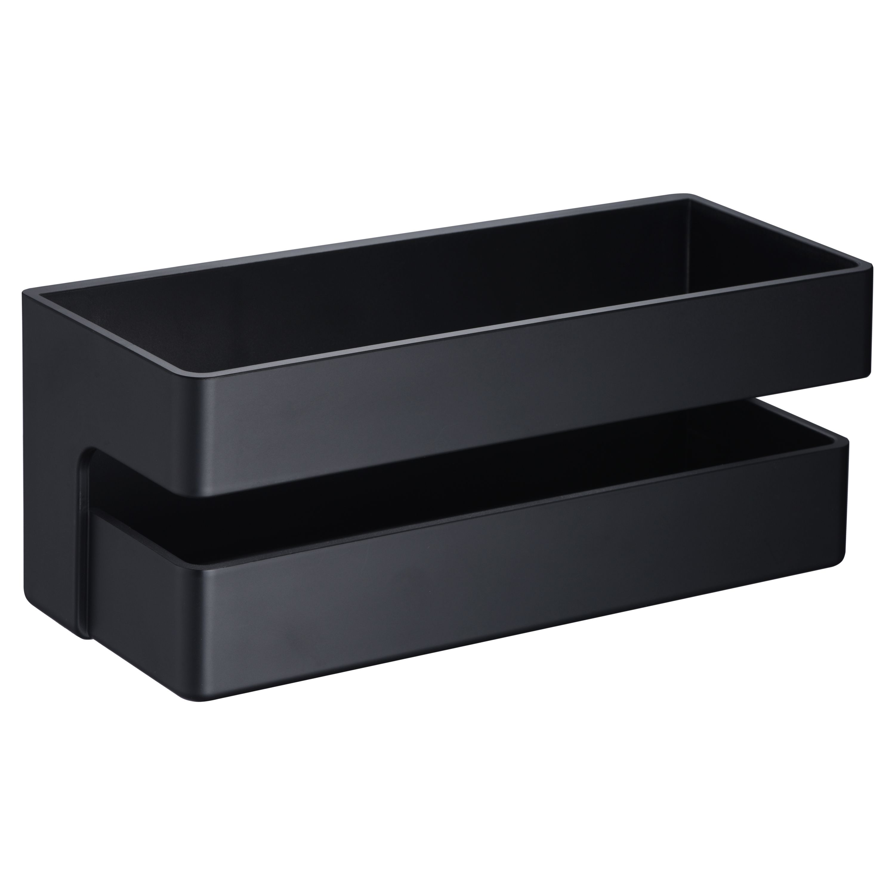 IMEX Portasapone frontal en PVC con acabado negro opaco para bano resistente y duradero Imex-ANG005