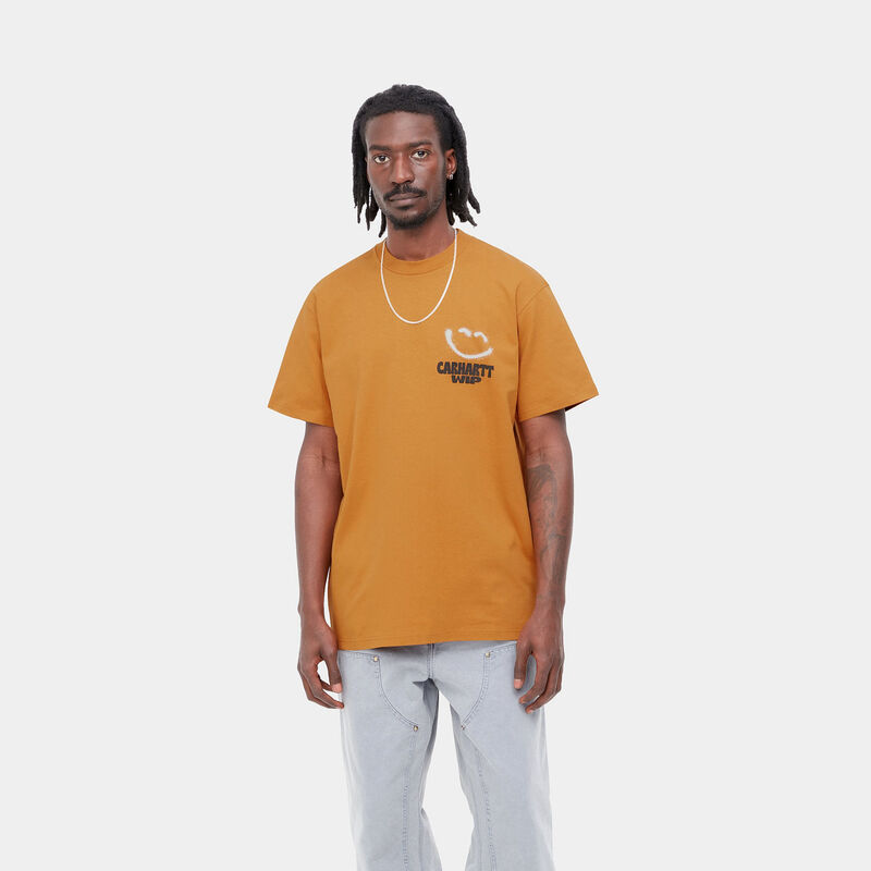 Carhartt WIP - Camiseta Carhartt Marron ochre S/S Happy Script T-Shirt