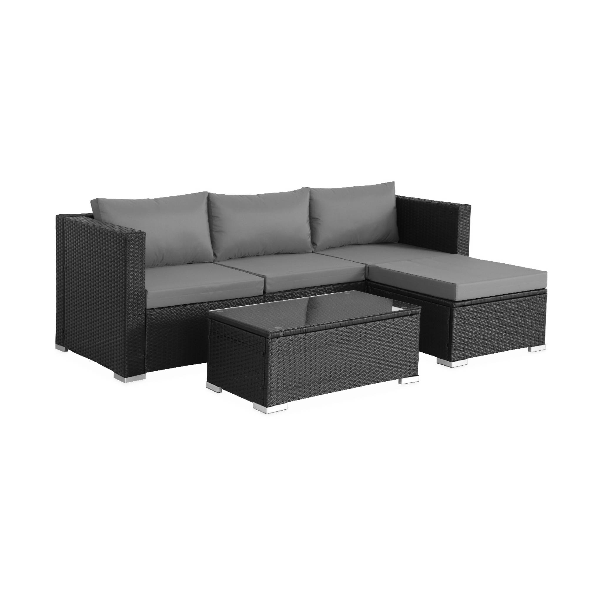 Conjunto de muebles de jardín de resina de 4 plazas