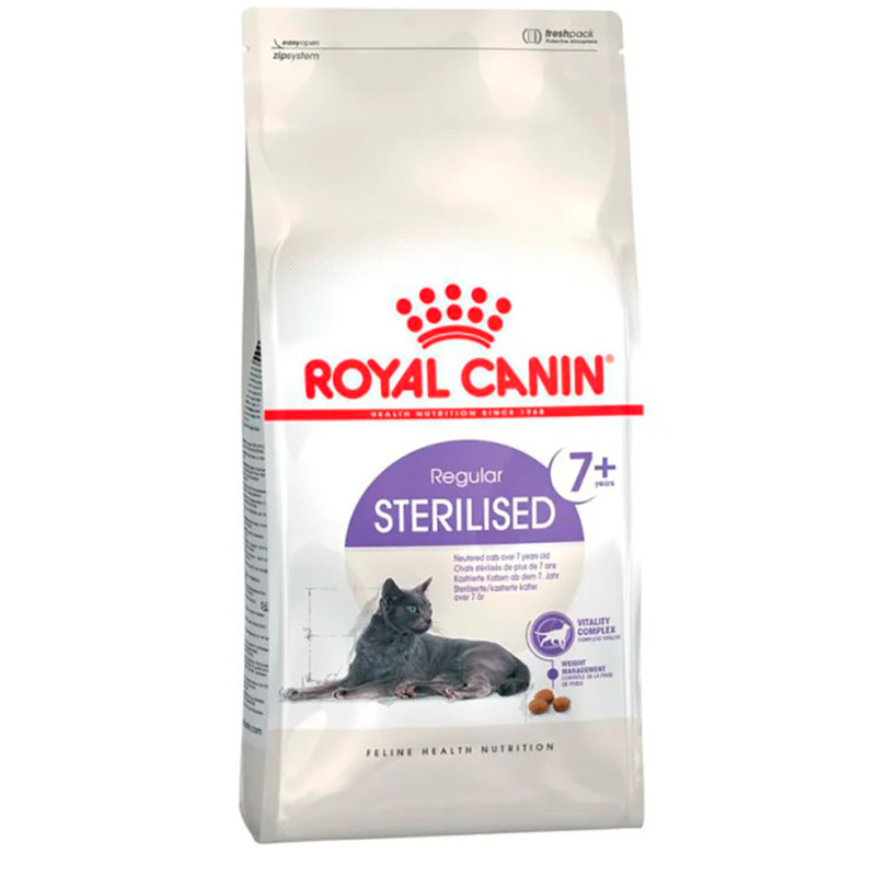 Royal Canin Sterilised +7 para Gatos Mayores, Ayuda a Mantener la Vitalidad y Protege las Articulaciones
