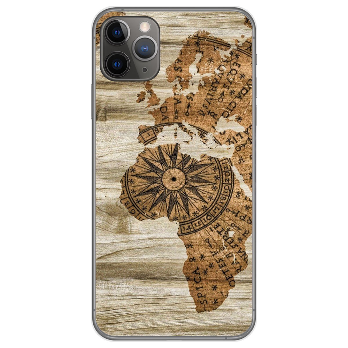 Tumundosmartphone Funda Gel Tpu para Iphone 11 Pro Max (6.5) diseño Madera 07 Dibujos