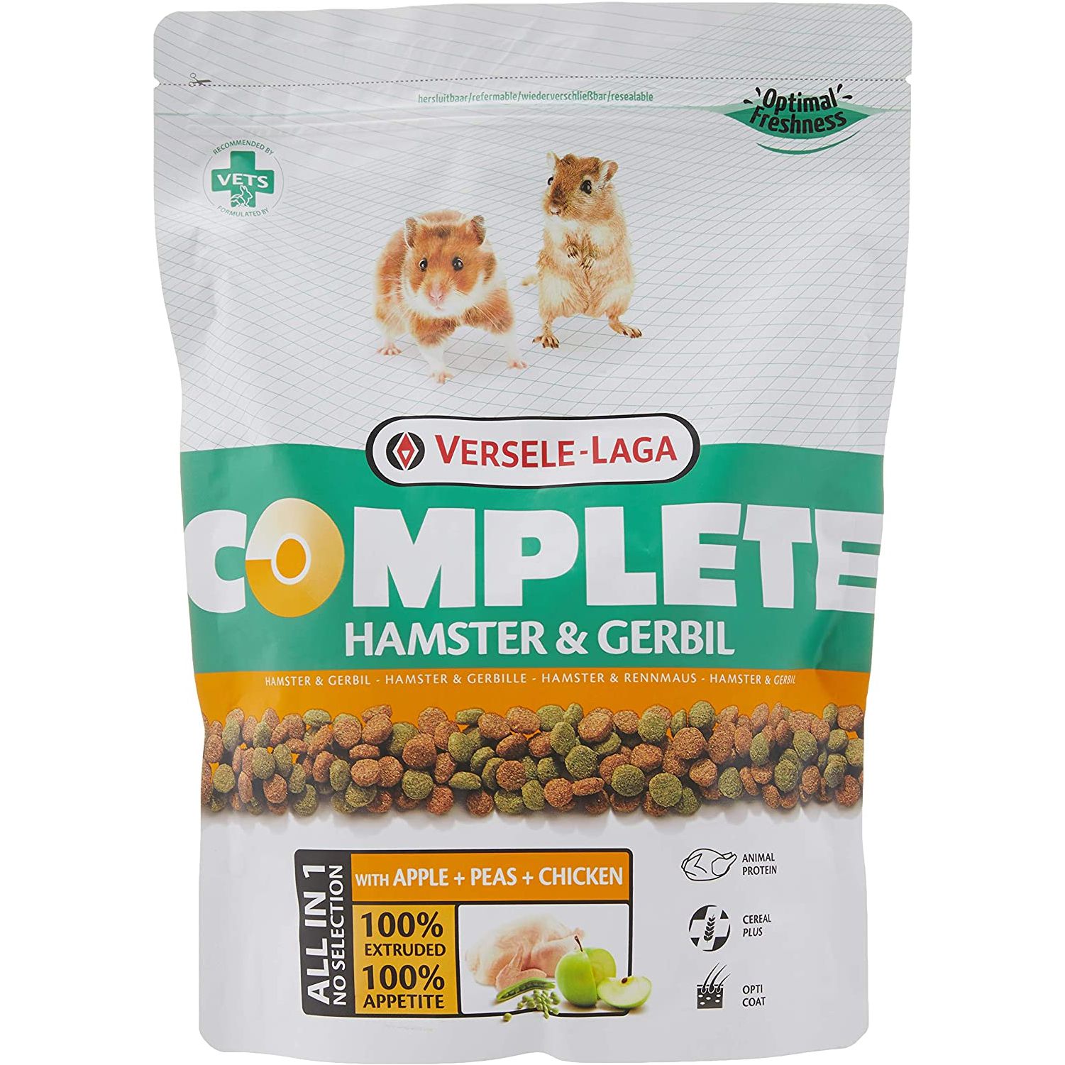 Versele-Laga Hamster y Gerbil Complete 500Gr. Alimento Rico en Proteínas para Mascotas Pequeñas