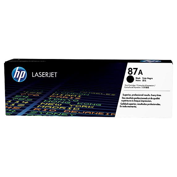 HP - Tóner original CF287A 87A negro para impresoras LaserJet M506, M527 y E52545, hasta 8.550 páginas, tecnología JetIntelligence