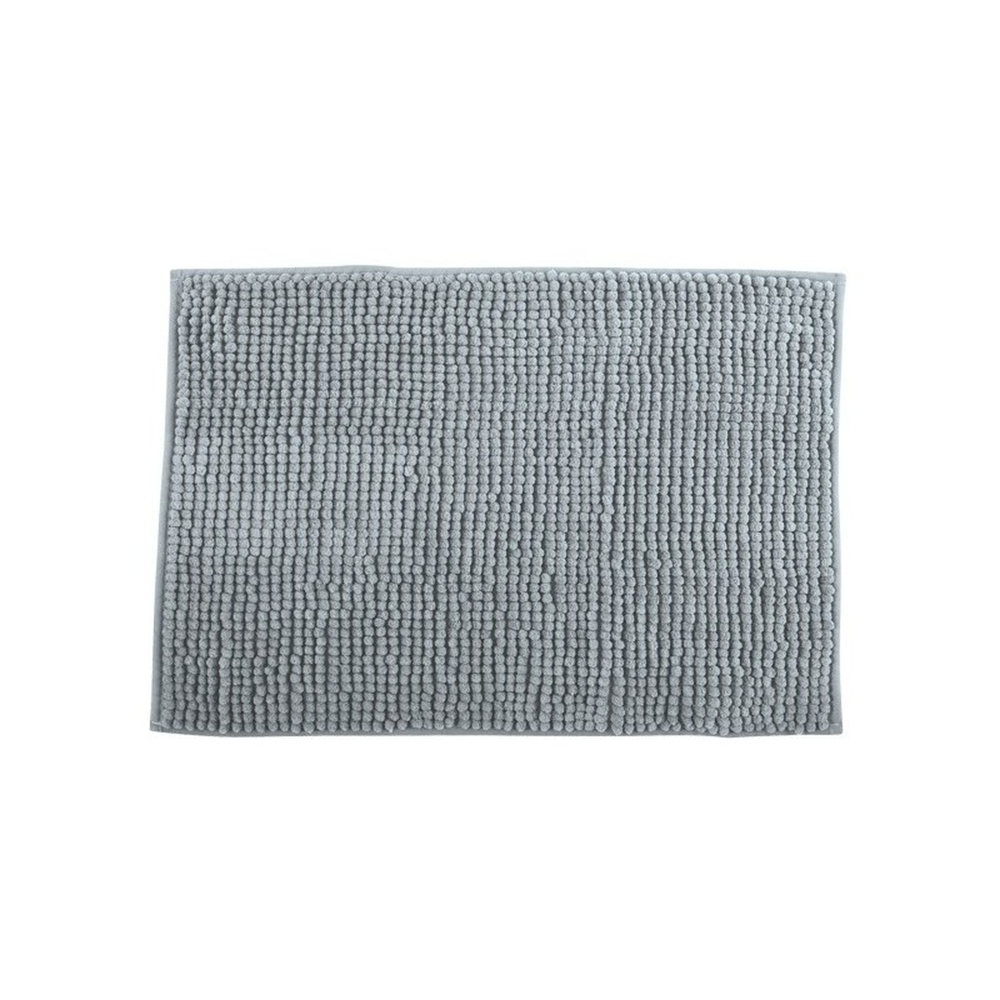 MSV Alfombra de Baño Chenille Gris Claro 50x80 Cm - Suave y Lavable