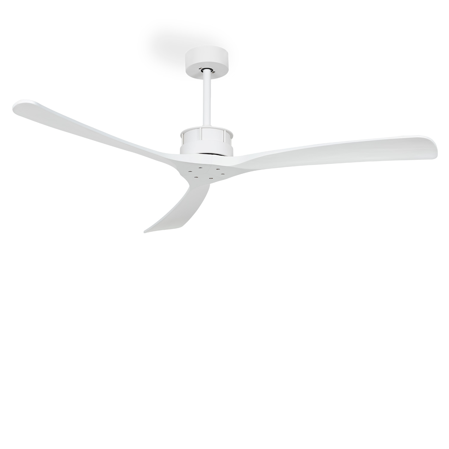 CREATE - Ventilador de techo 40W silencioso SIN luz (Ø152 cm), motor blanco aspas 100% madera - WIND LARGE