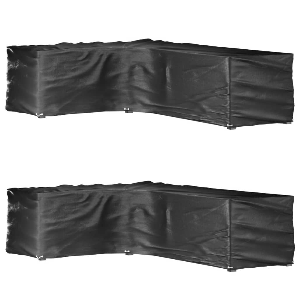 vidaXL Fundas muebles jardín forma de L 2 uds en dimensiones 215x215x70 cm/210x260x80 cm/250x250x70 cm y más | almacenamiento funcional diseño moderno para baño dormitorio sala