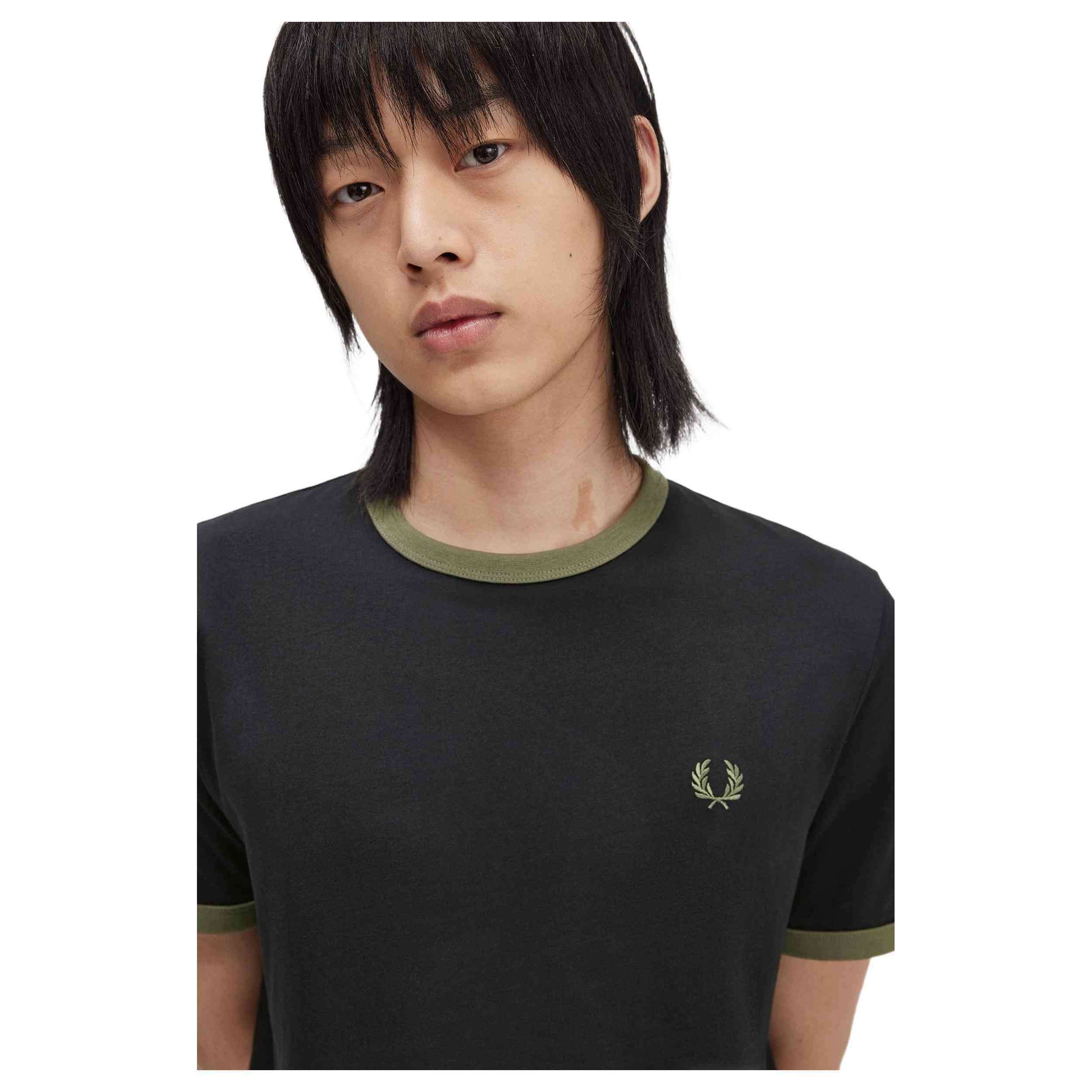 Camiseta de Manga Corta Fred Perry  para hombre en color negro