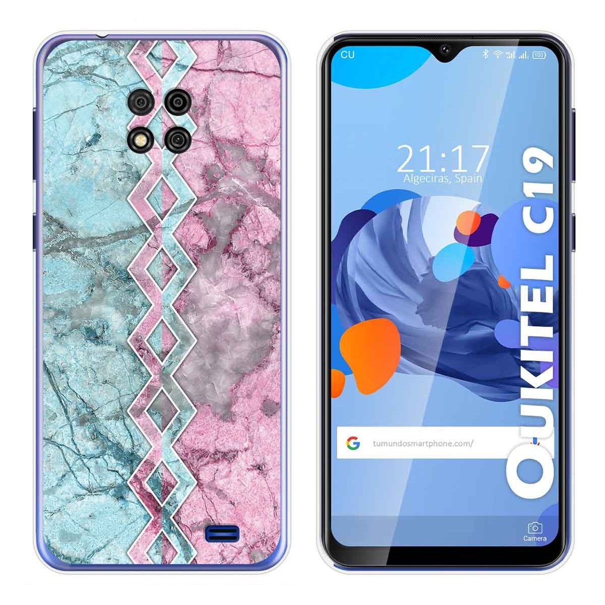 Tumundosmartphone Funda Gel Tpu para Oukitel C19 diseño Mármol 08 Dibujos