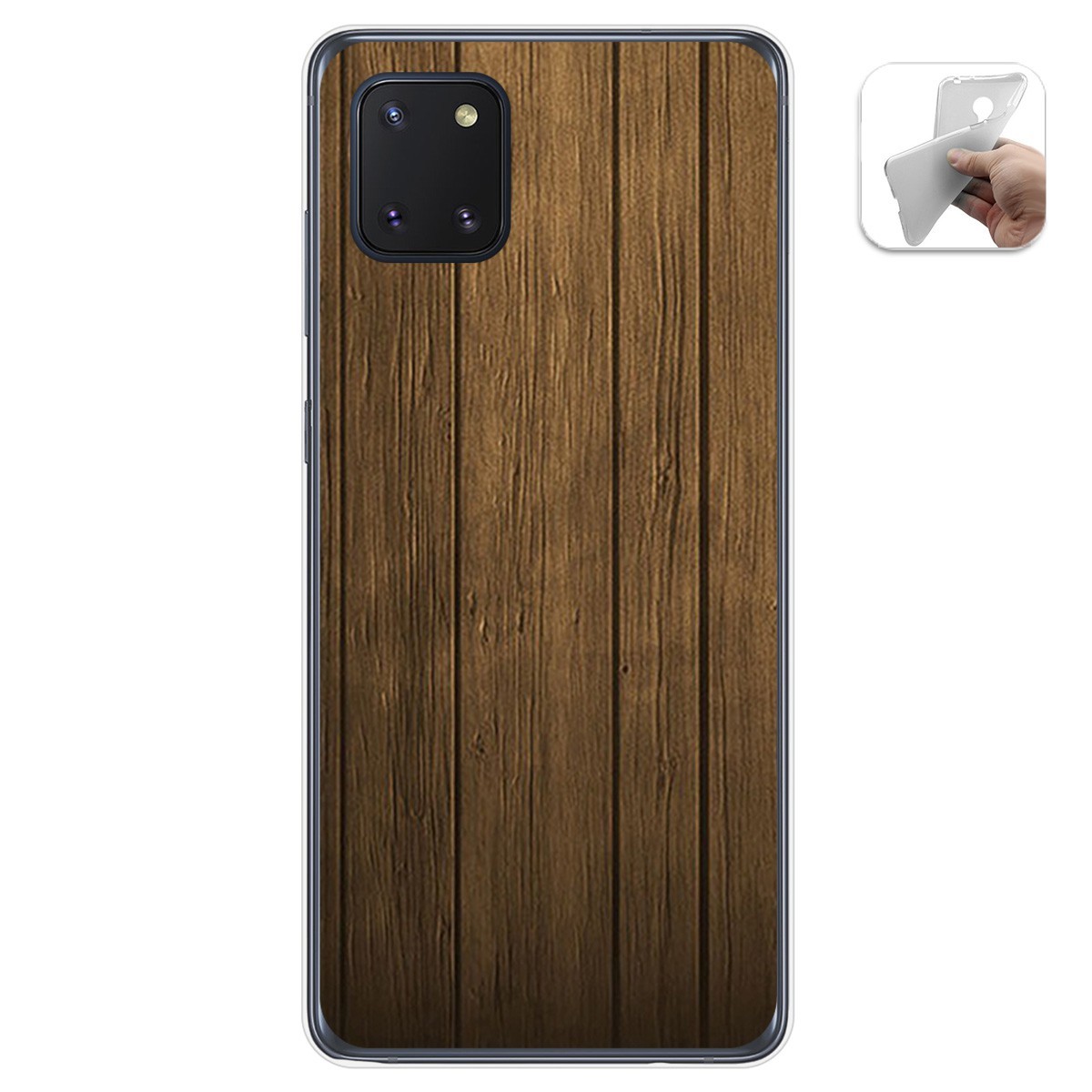 Tumundosmartphone Funda Gel Tpu para Samsung Galaxy Note 10 Lite diseño Madera Dibujos