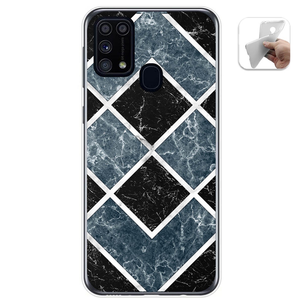 Tumundosmartphone Funda Gel Tpu para Samsung Galaxy M31 diseño Mármol 06 Dibujos