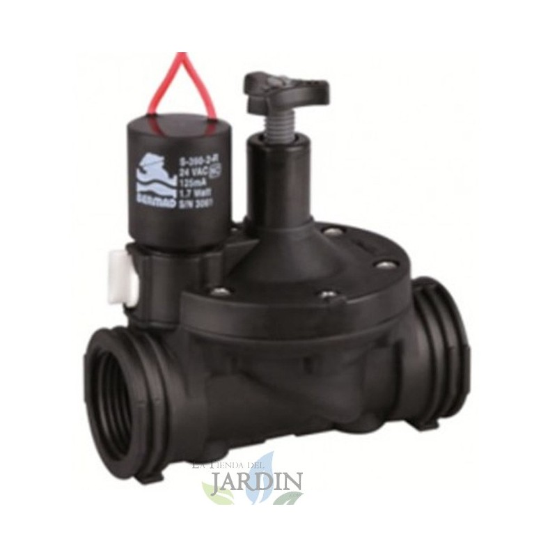 Suinga Electrovalvula de Riego 1" Bermad | Electroválvula Jardin 24V con Regulador | Valvula de Riego para Programador Electrico
