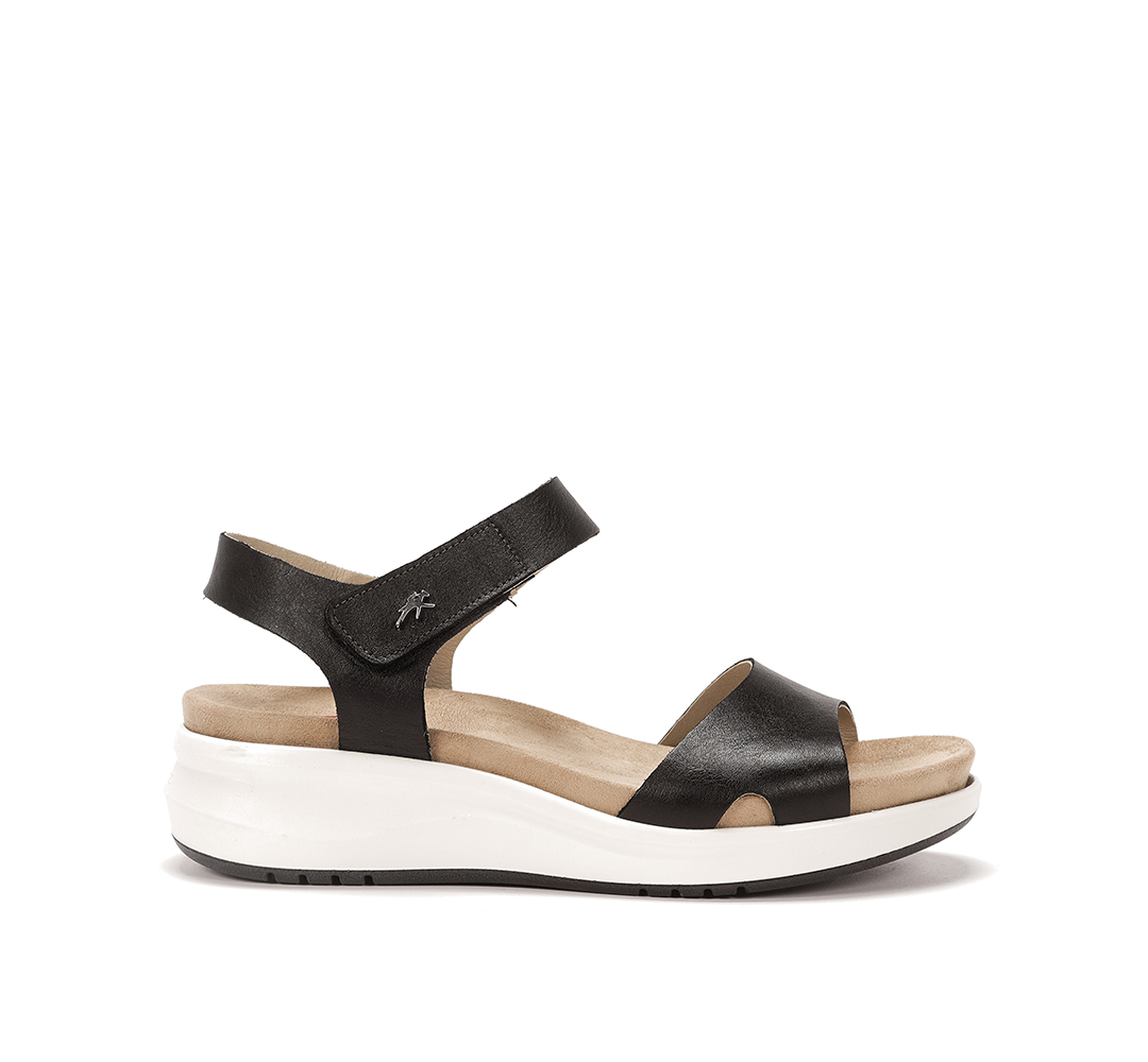 Fluchos YAGON Sandalias Negras Planas Flexibles