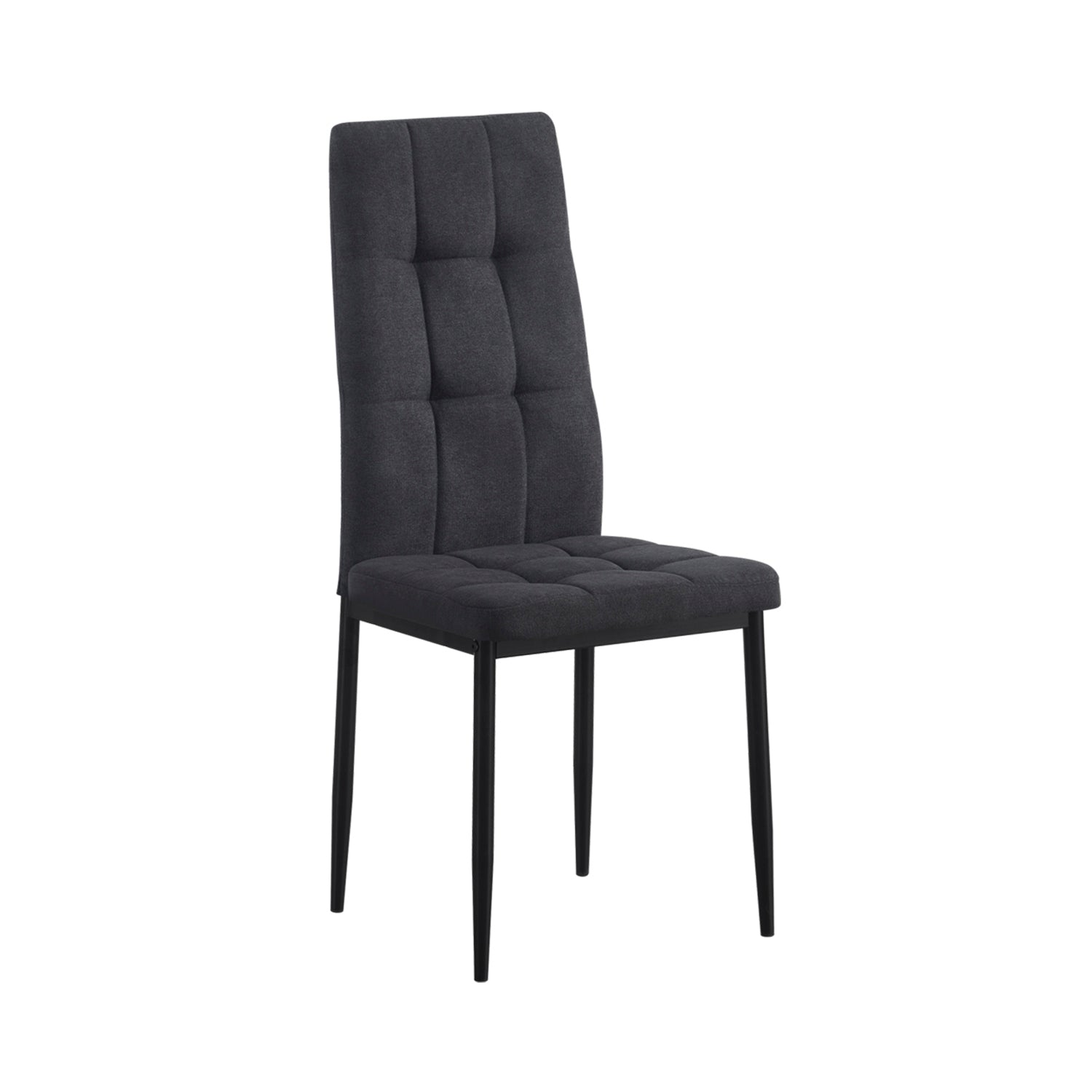 Set de 4 sillas de comedor tapizadas leonor oscuro  gris para hogar moderno mueble de almacenaje  - Homekit