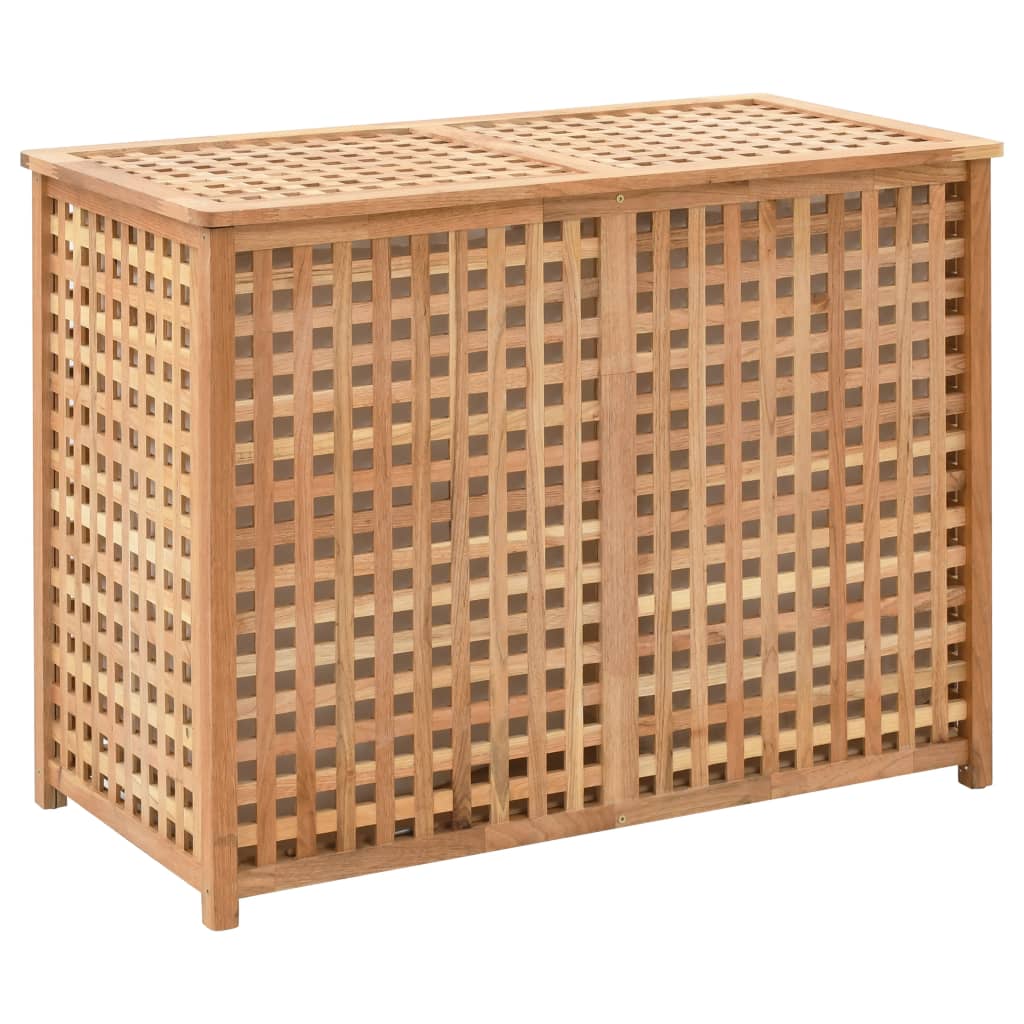vidaXL Cesto para la ropa sucia madera maciza de nogal 87,5x46x67 cm