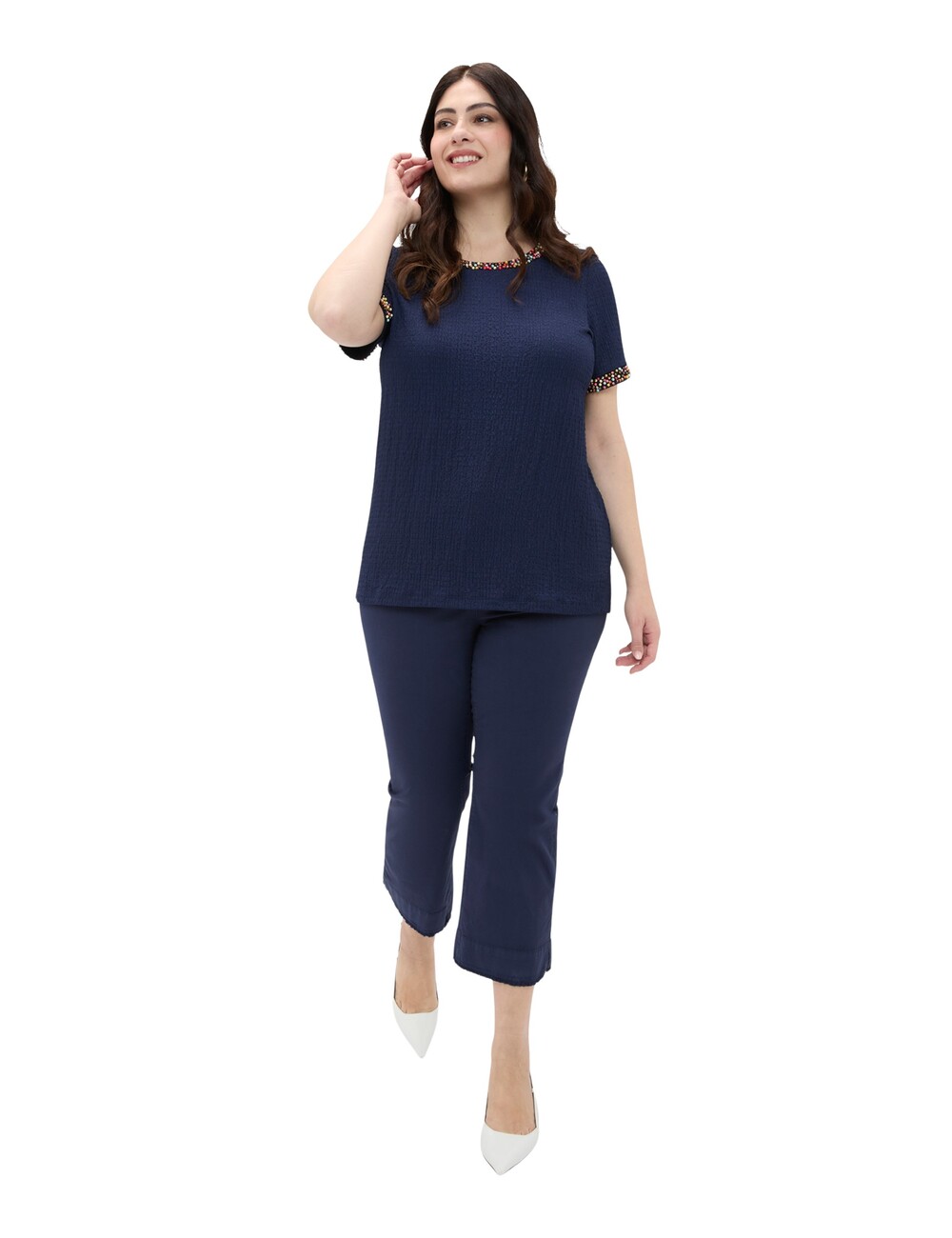 Fiorella Rubino - Camiseta de punto con cuentas