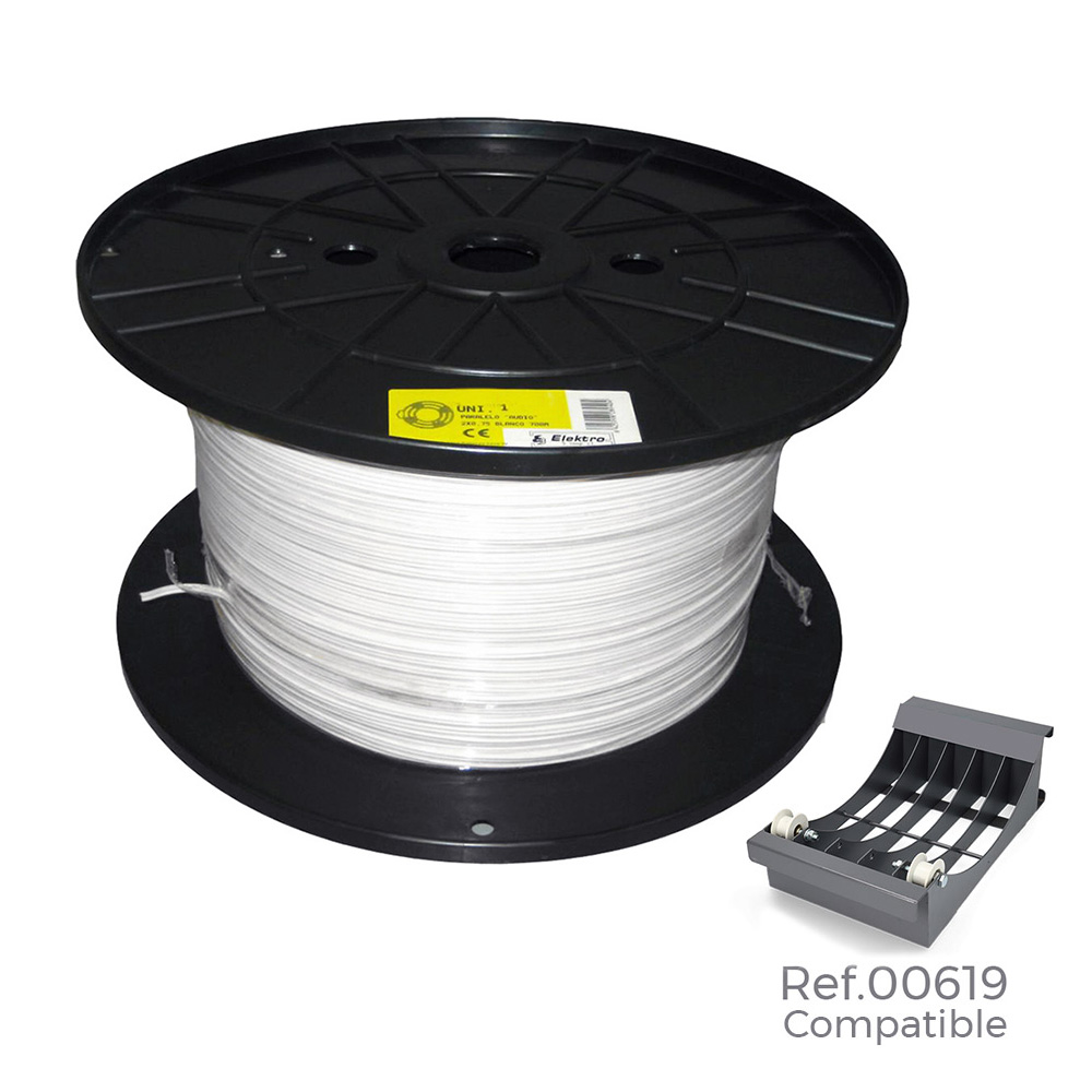 Edm Carrete Manguera Plana Blanca 3x1mm 300mts Bobina Grande 400x200mm