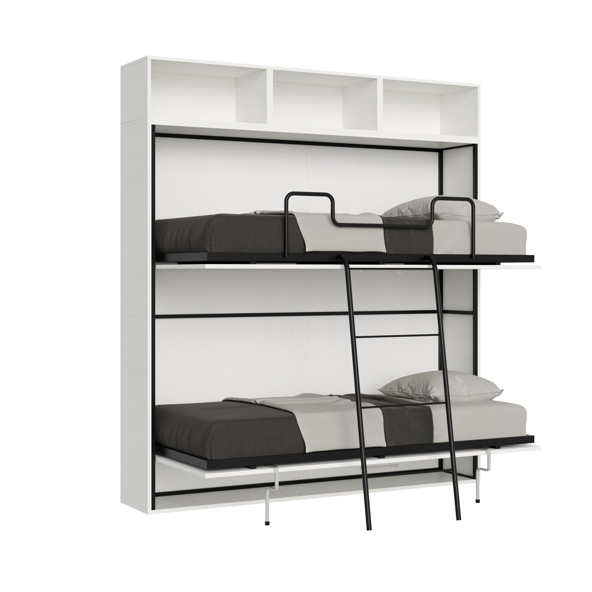 Cama doble Kando composición Fresno Blanco L - Itamoby