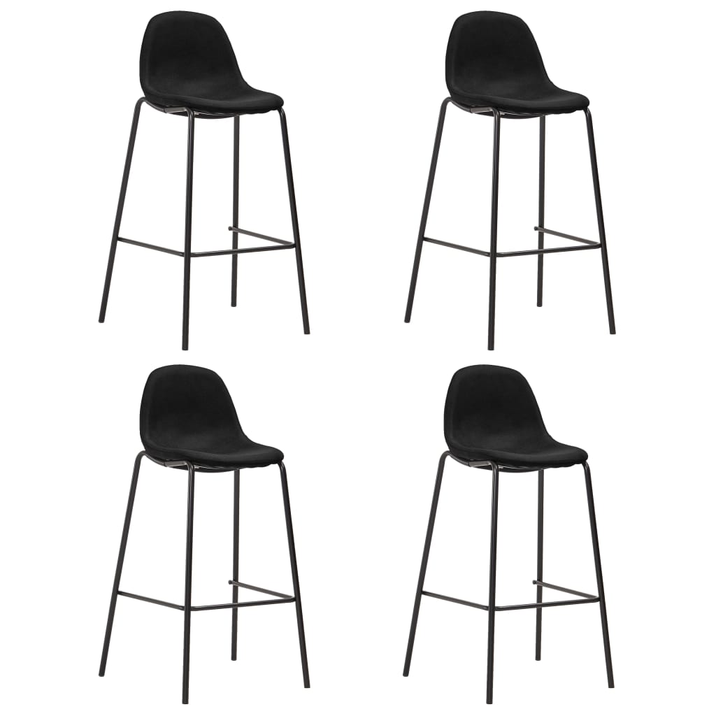 vidaXL Taburetes de cocina 4 unidades tela negro