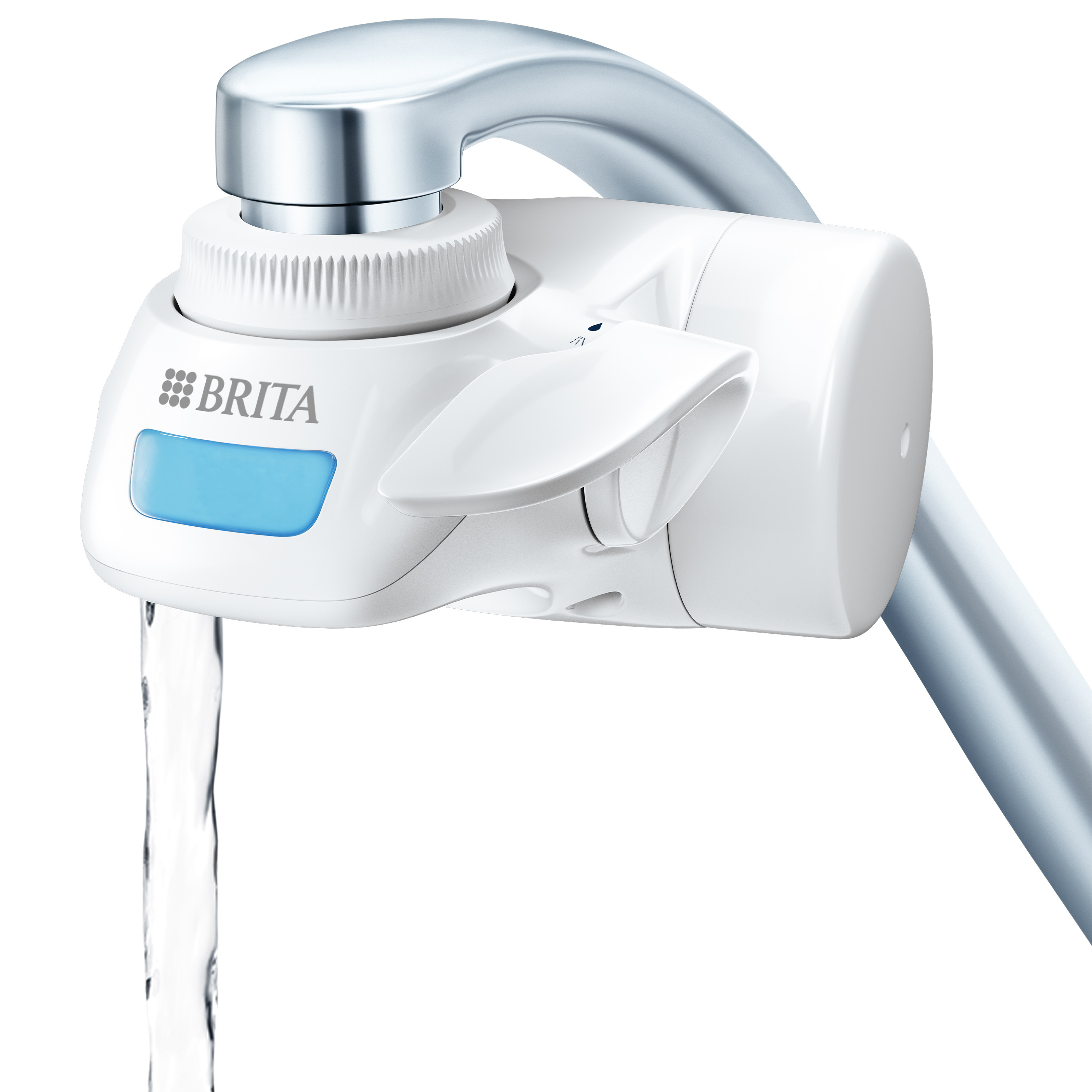 BRITA Sistema de Filtración On Tap Pro V-MF | Grifo con Filtro de Agua Incluye 1 Cartucho | Filtra hasta 600L | Elimina el 99,99% de bacterias, cloro y microplásticos | Conserva minerales esenciales | Pantalla LCD con indicador de vida útil