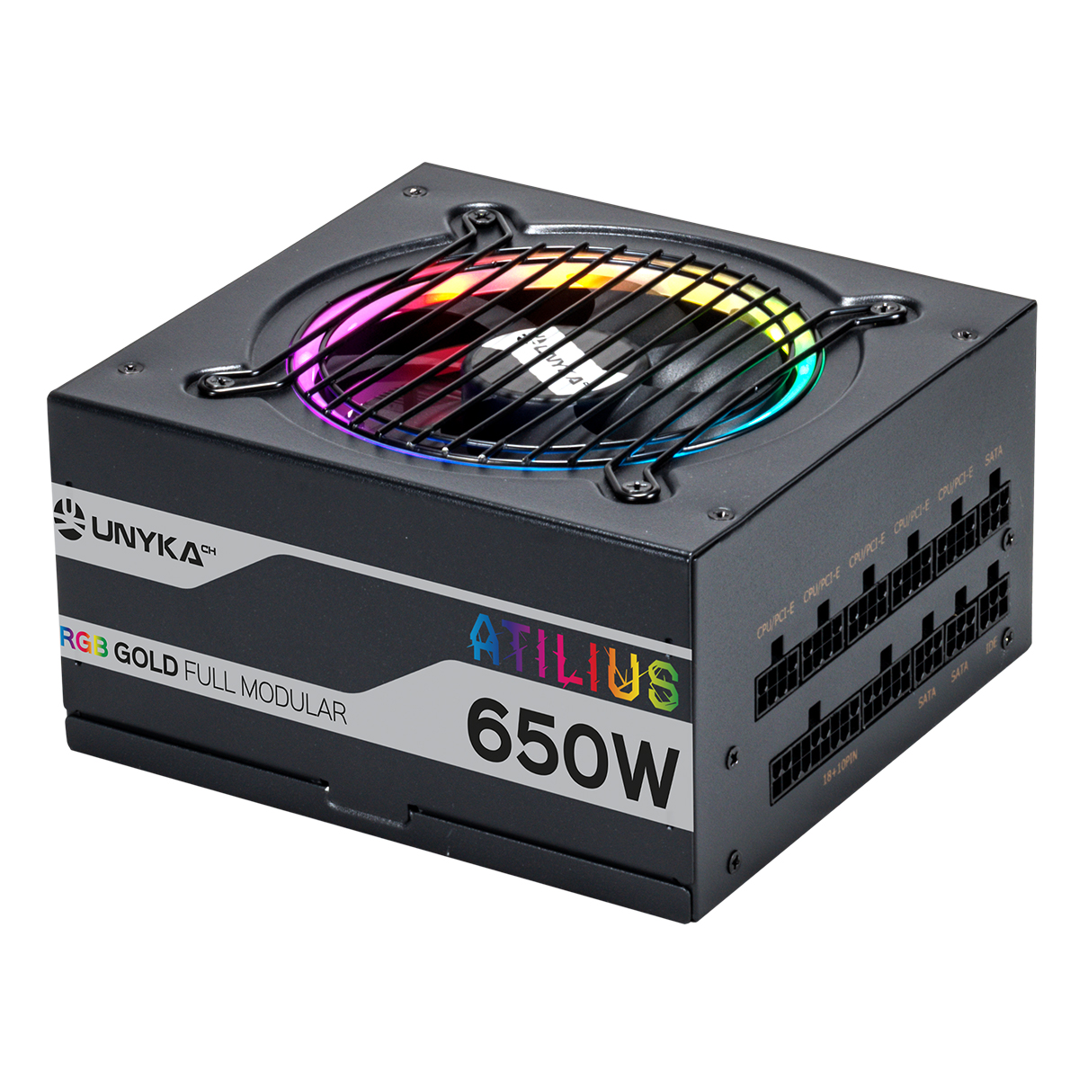 UNYKAch Fuente de Alimentación Full Modular ATX ATILIUS RGB BLACK 650W