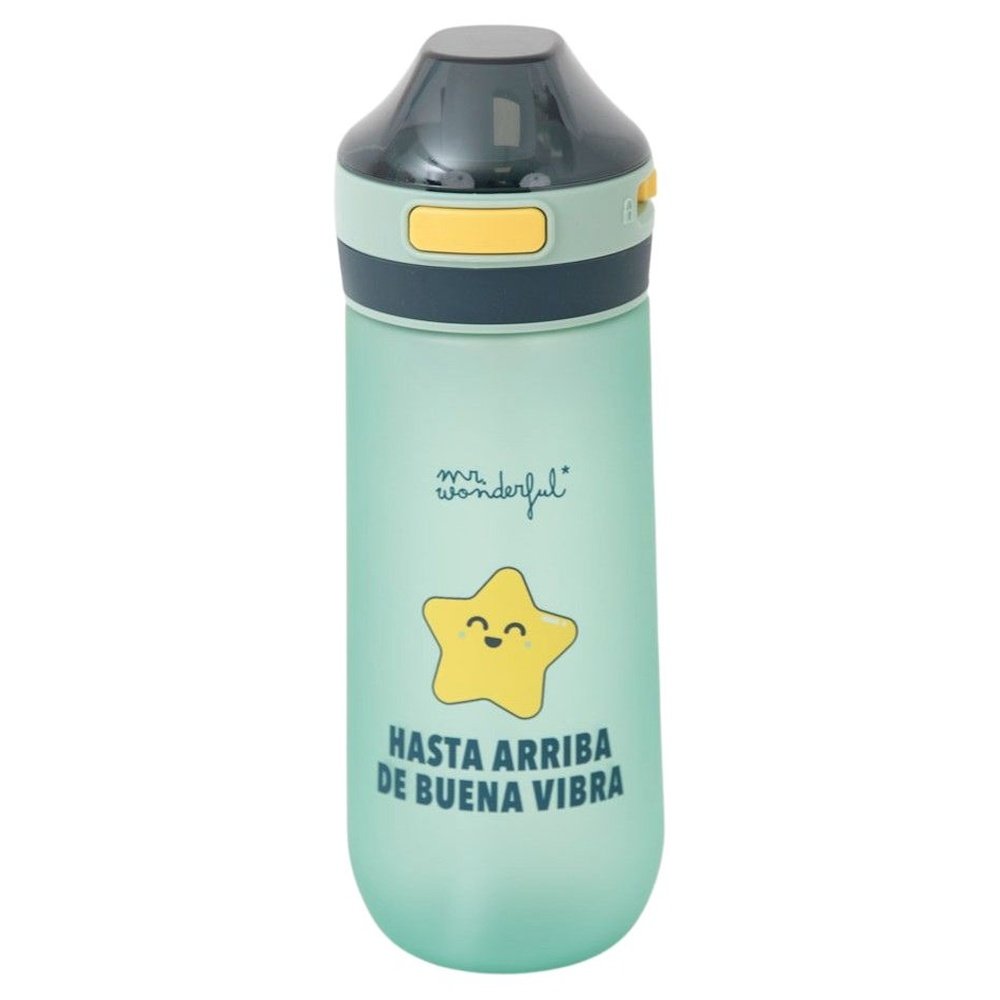 MR BOTELLA HASTA ARRIBA DE BUENA VIBRA BACK TO SCHOOL TEXTIL 7x7x23 Cms.