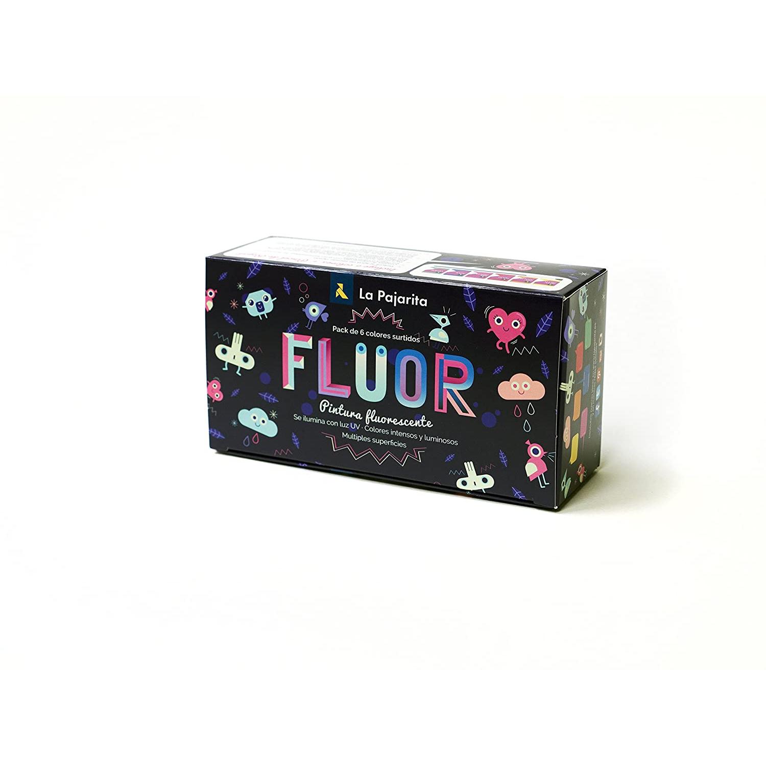 Kit pintura fluorescente 6 colores surtidos la pajarita