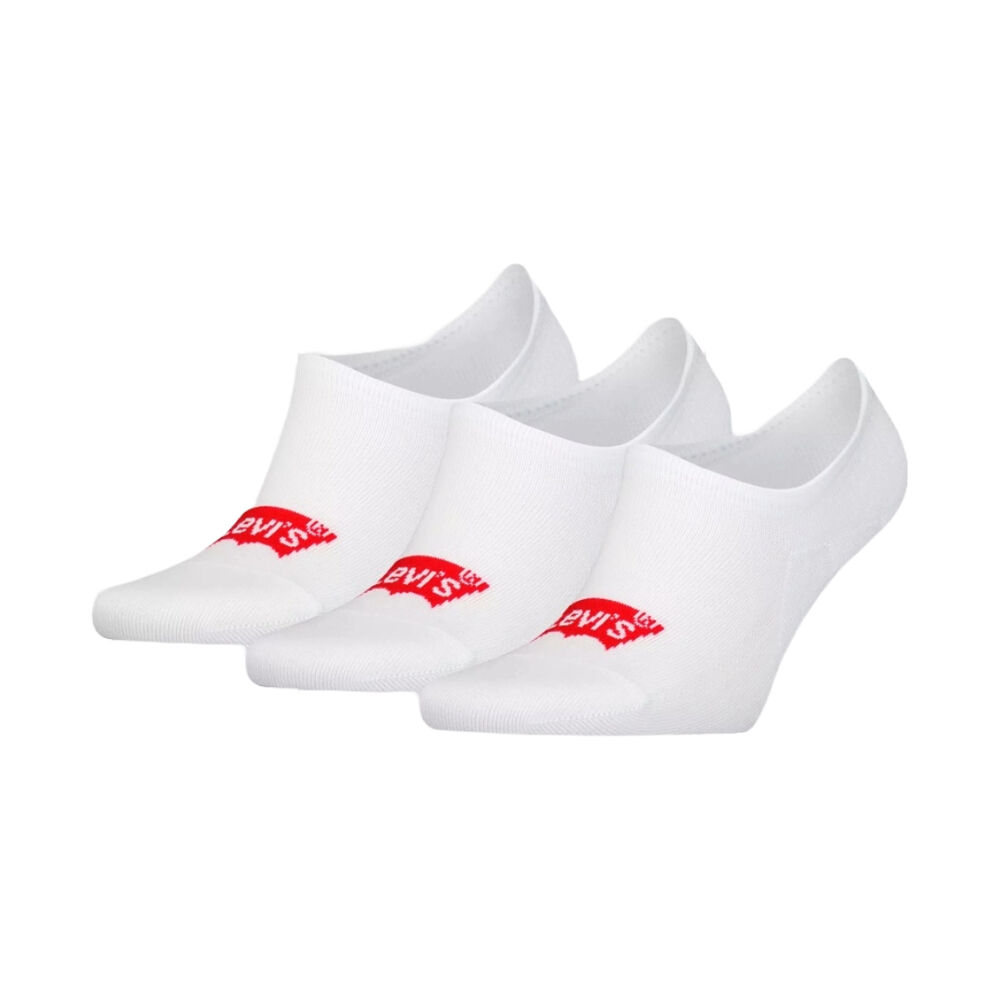 Pack de 3 Calcetines Blancos Levis Altos de Algodón Reciclado con el Logo Batwing