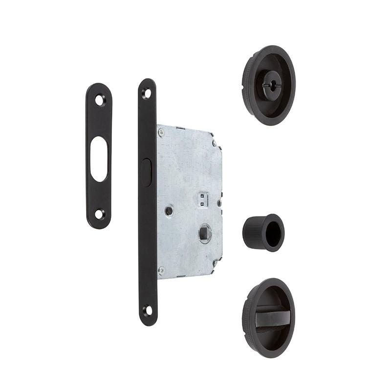 Kit cierre puerta corredera red. negro  ø56 exterior, d48 interior.
