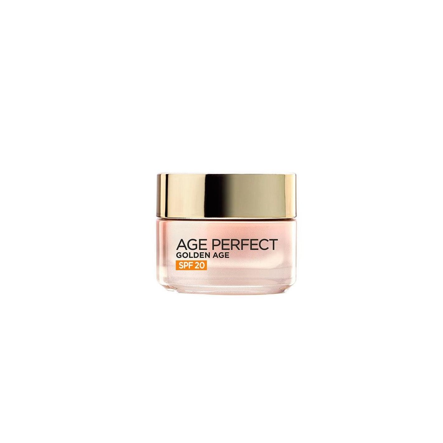 Expertise - Crema de día AGE PERFECT GOLDEN AGE con SPF20, hidratante facial antiarrugas y protectora solar para piel madura, firmeza y resistencia cutánea