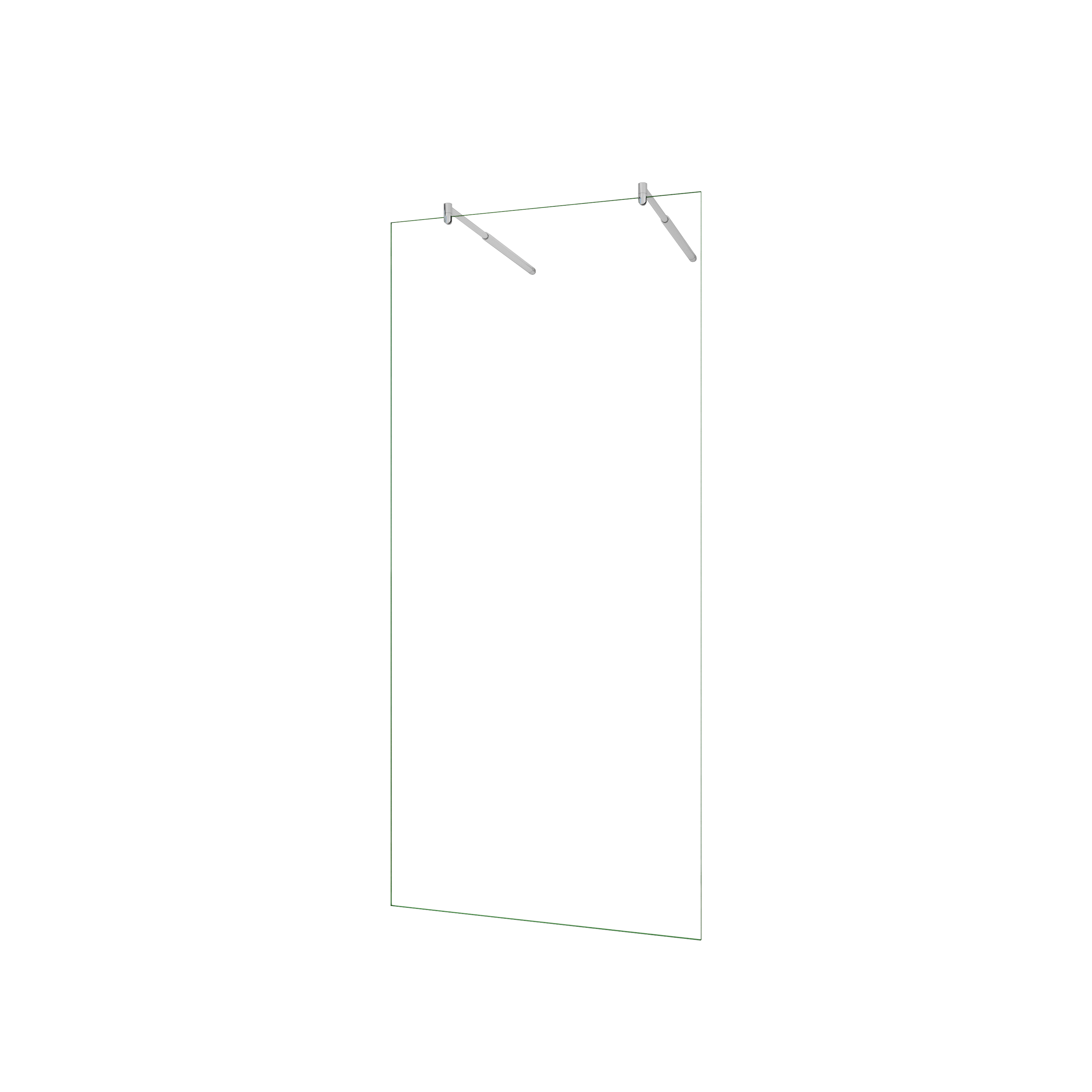 AICA Walkin,Panel de ducha,Vidrio Antical 8mm 47x200cm con Dos barras ajustables 70-120cm