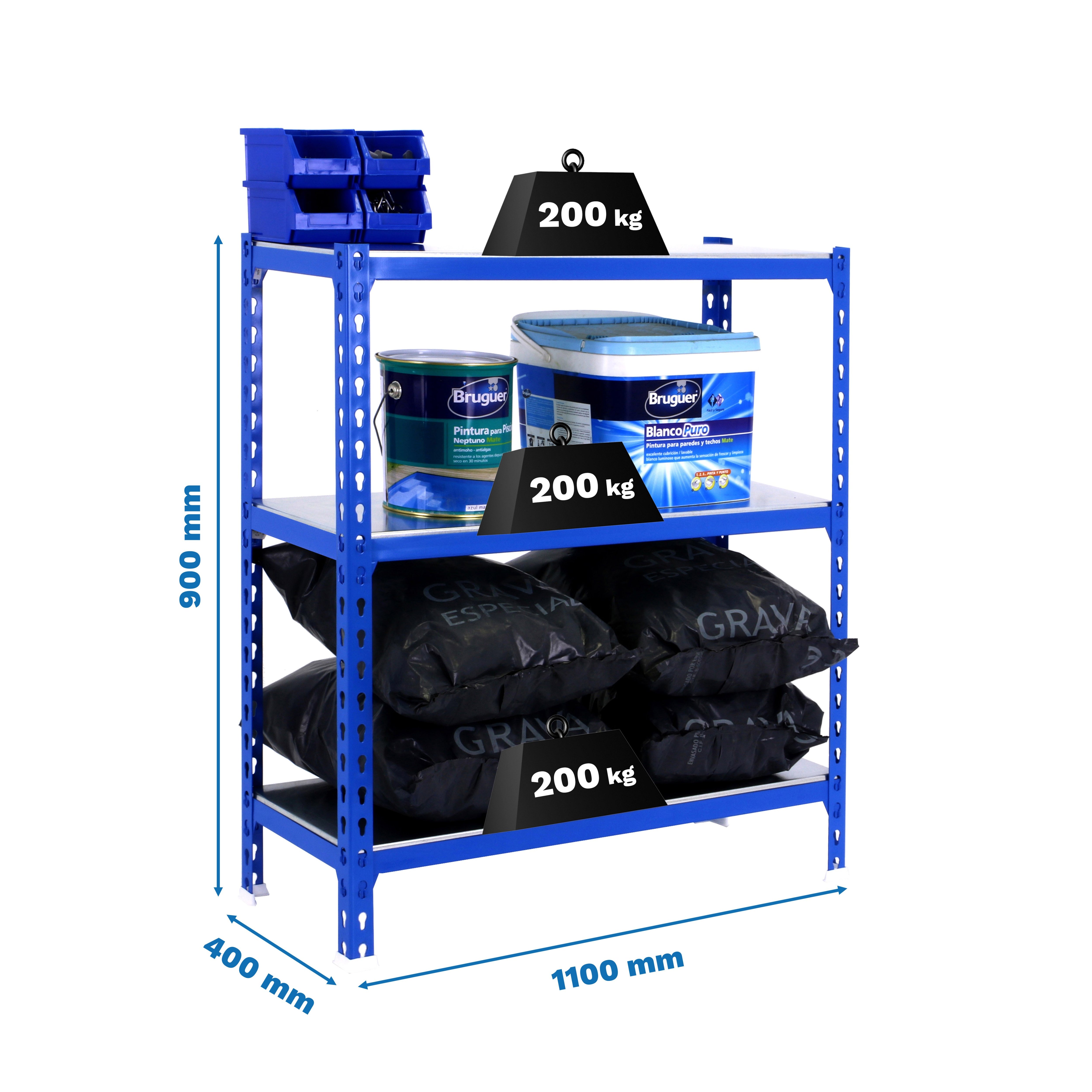 Estantería SIMONRACK Simonclick superplus 3/400 900 azul/galva