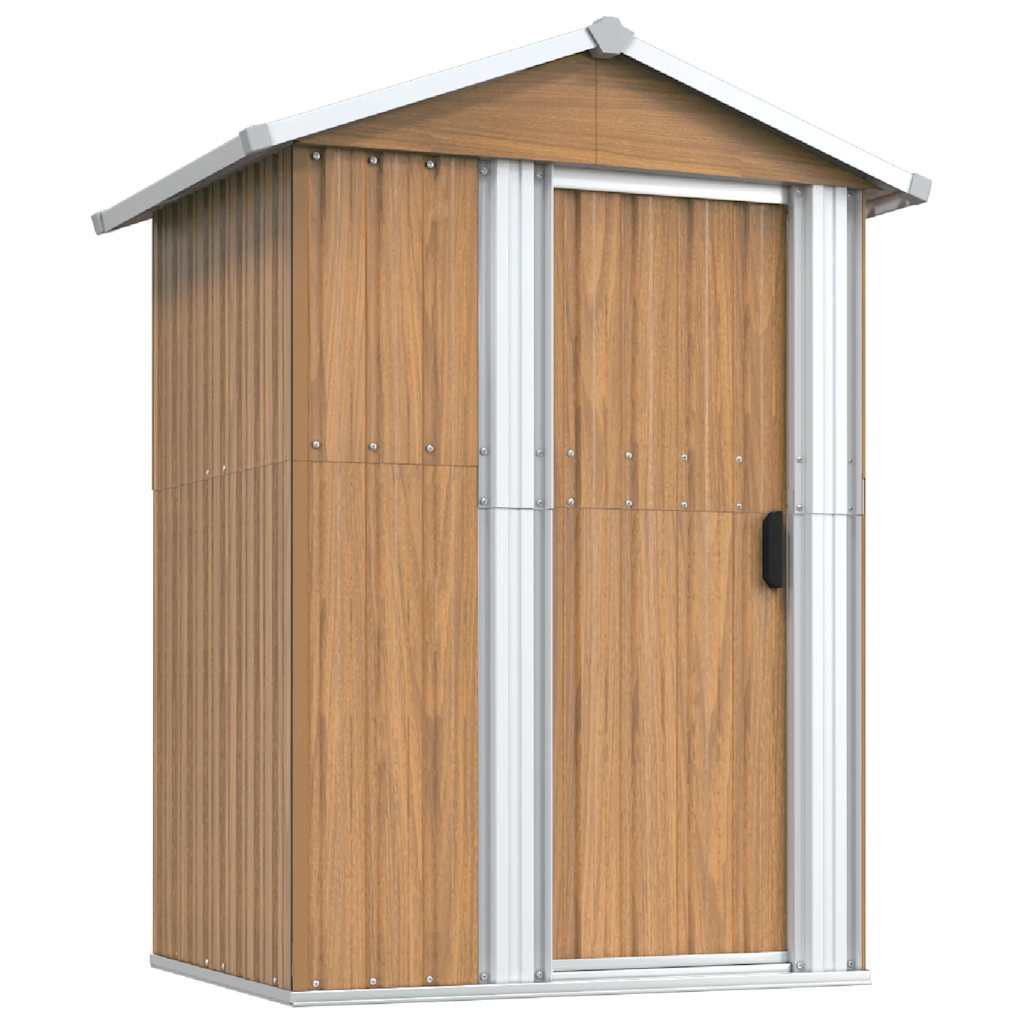 vidaXL Caseta de jardín marrón 126x97,5x177 cm acero galvanizado