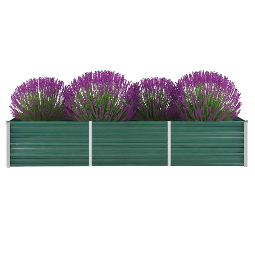 vidaXL Arriate de acero galvanizado verde dimensiones 240 x 80 x 77 cm,  240 x 80 x 45 cm,  100 x 40 x 45 cm y mas