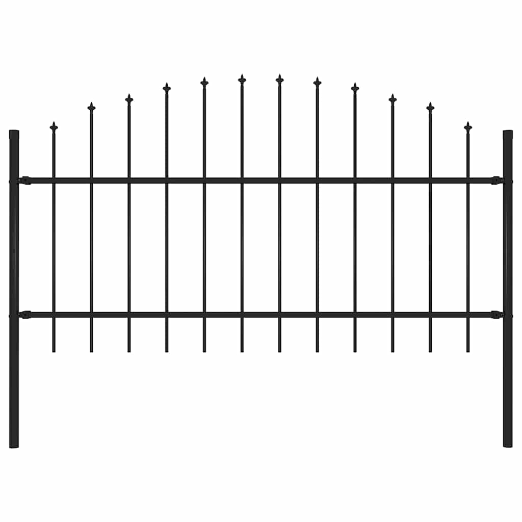 vidaXL Valla de jardín con punta de lanza de acero 181x125 cm negra
