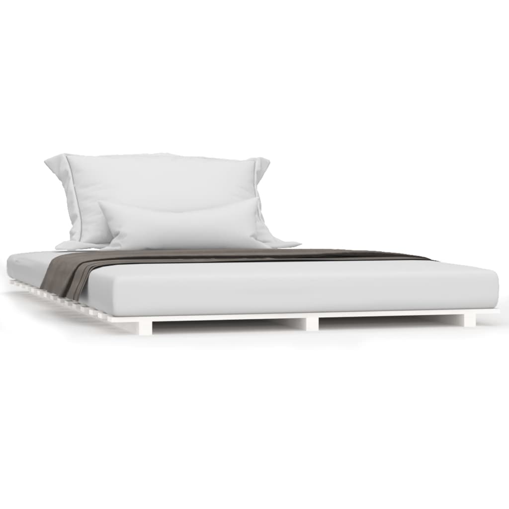 vidaXL Estructura de cama madera maciza de pino blanco 140x200 cm