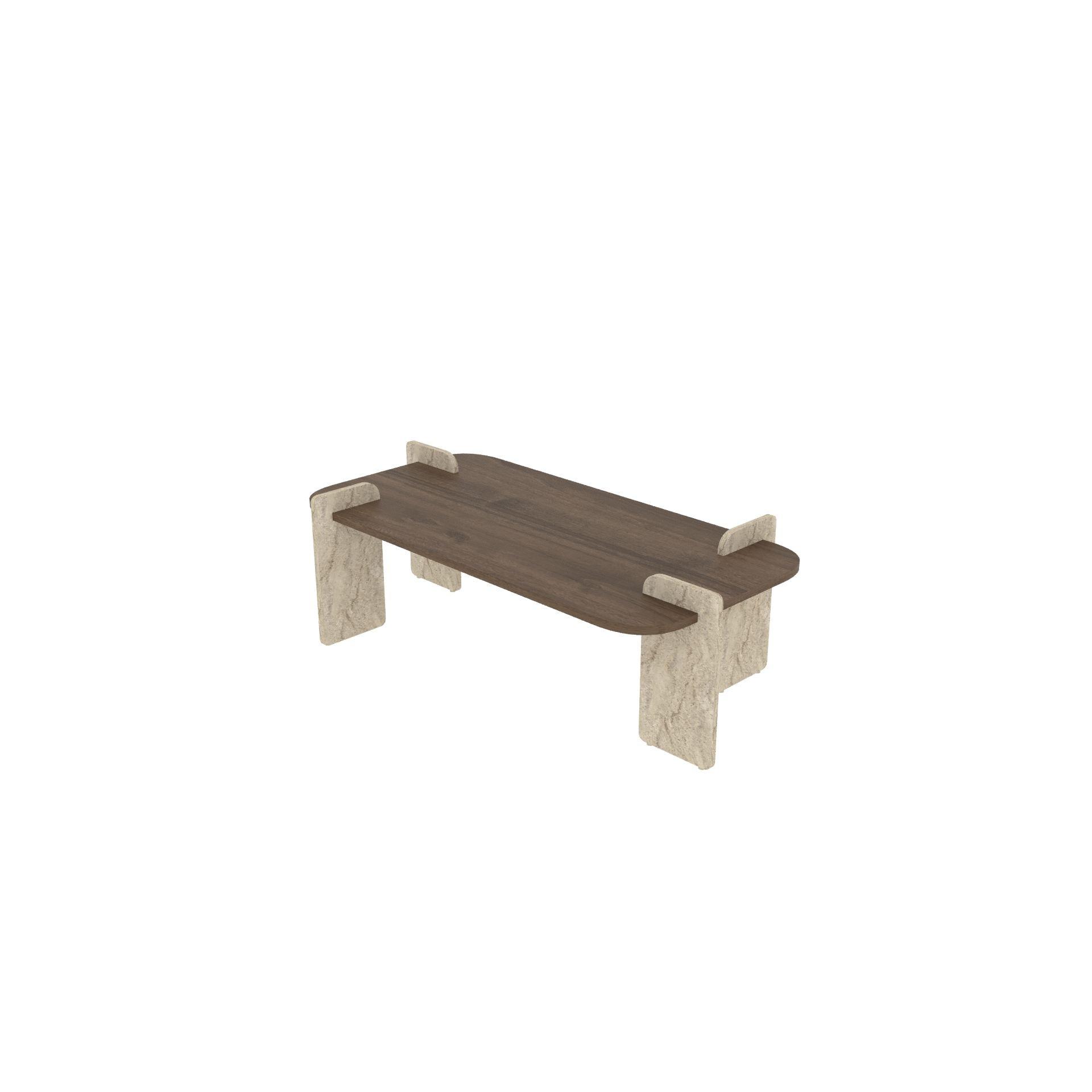 Habitat y Jardin - Mesa baja de madera "Leapiri" - 120 x 60 x 35 cm - Marrón