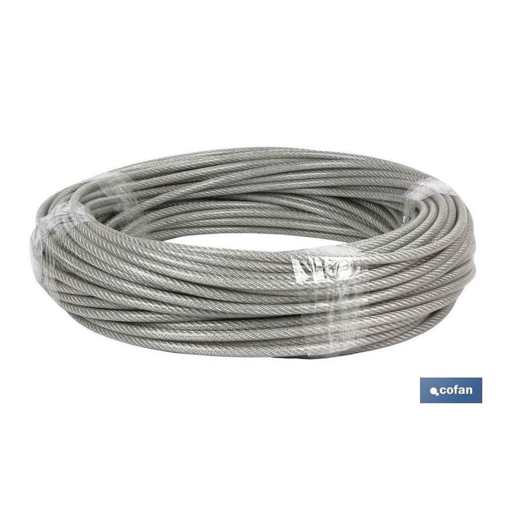 Cofan - Cable de Acero Plastificado 1 UNIDADES - Resistente y Duradero