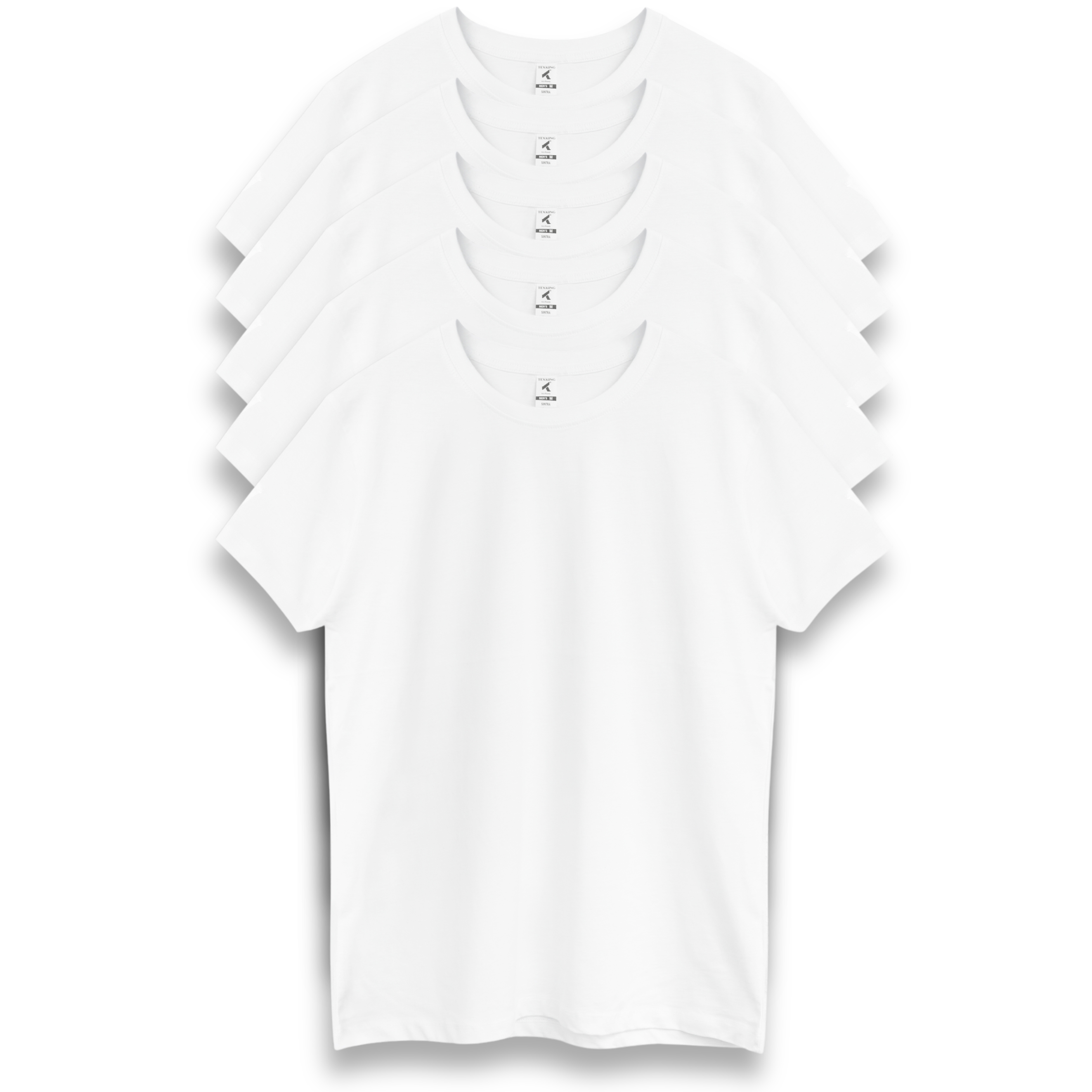 Pack de 6 Camiseta SINTRA 100% algodon 155 g/m2 de TEXKING. Desde talla XS a 2XL un de cada.