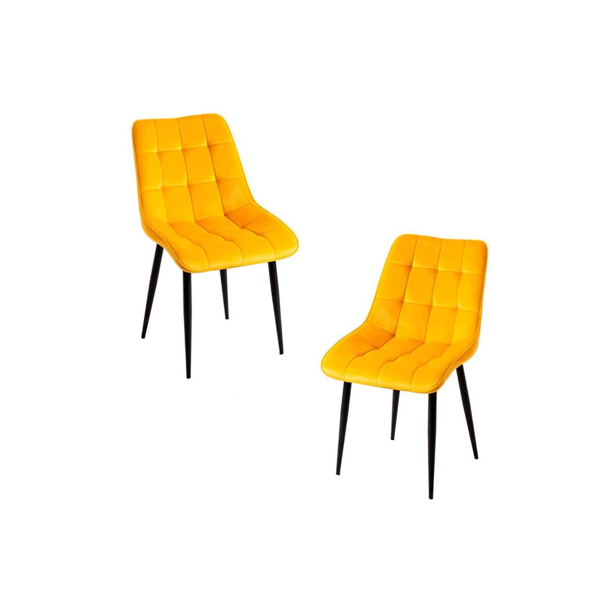 Regalos Miguel - Packs Sillas Comedor - Pack 2 Sillas Cade Terciopelo - Amarillo