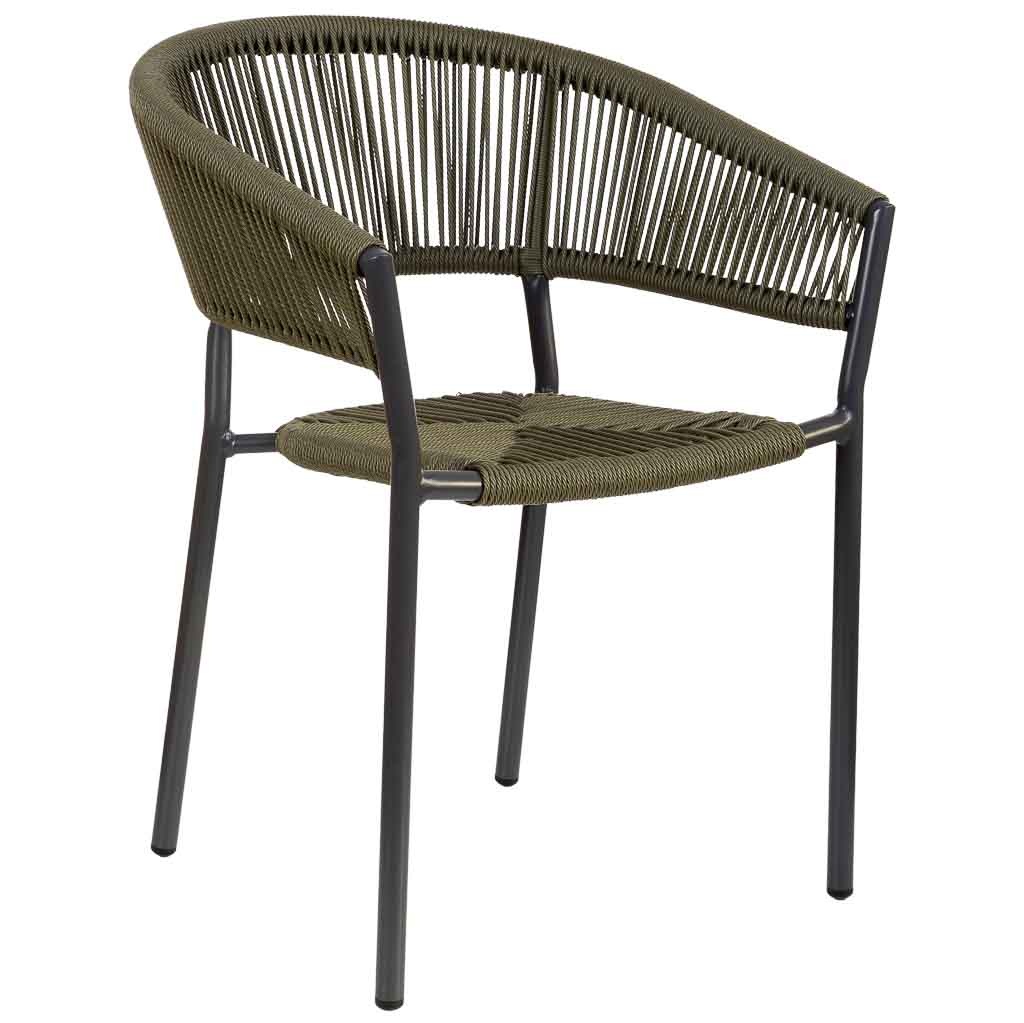 Wonderlust Deco - Silla de ratan sintético verde 56x61x78 Verde 56x61x78h cm