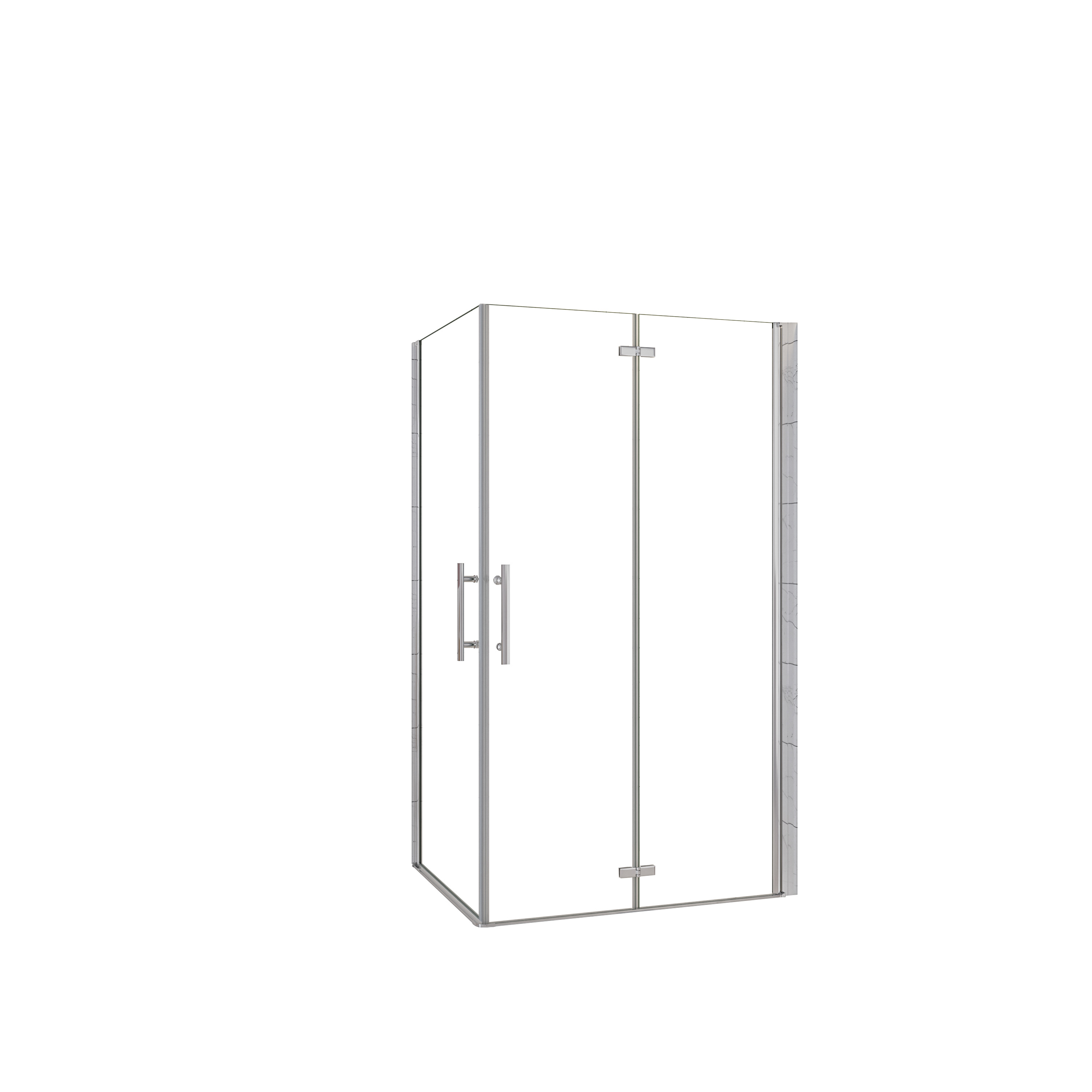 AICA Mampara de Ducha Rectangular Angular Combinada con Mampara Abatible y Plegable de Vidrio Antical de 6mm Tamaño:(680-700)x(930-950)x1950mm