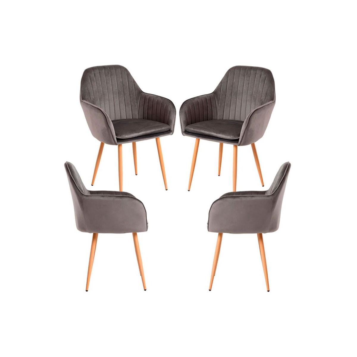Regalos Miguel - Packs Sillas Comedor - Pack 4 Sillas Chic - Gris oscuro