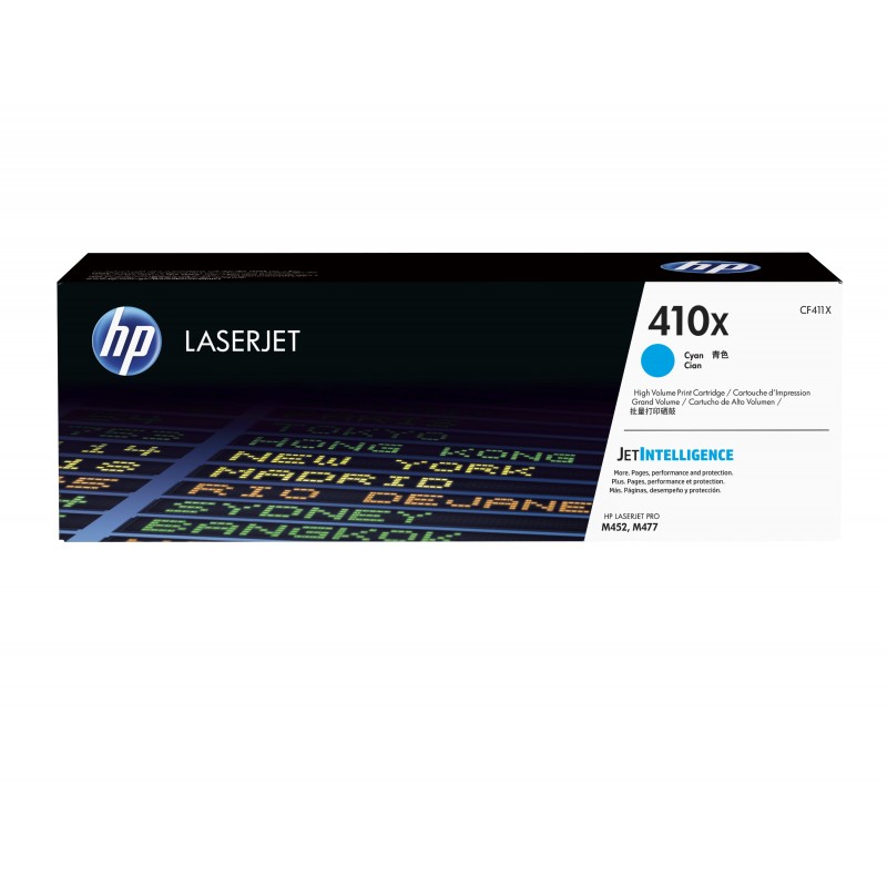 HP - Cartucho de tóner original LaserJet 410X cian de alta capacidad CF411X