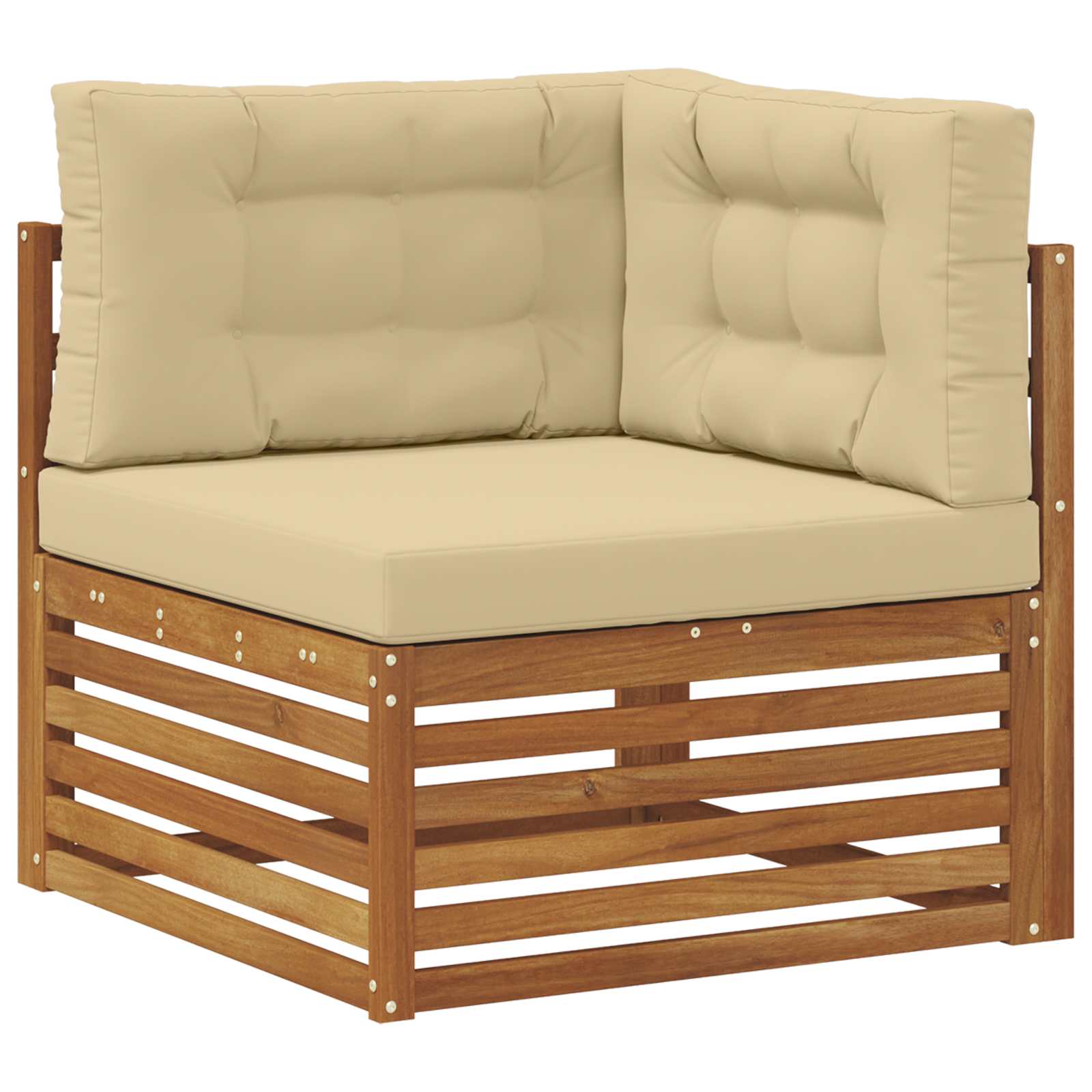vidaXL Sofá esquinero de exterior Madera de Acacia Sólida Natural