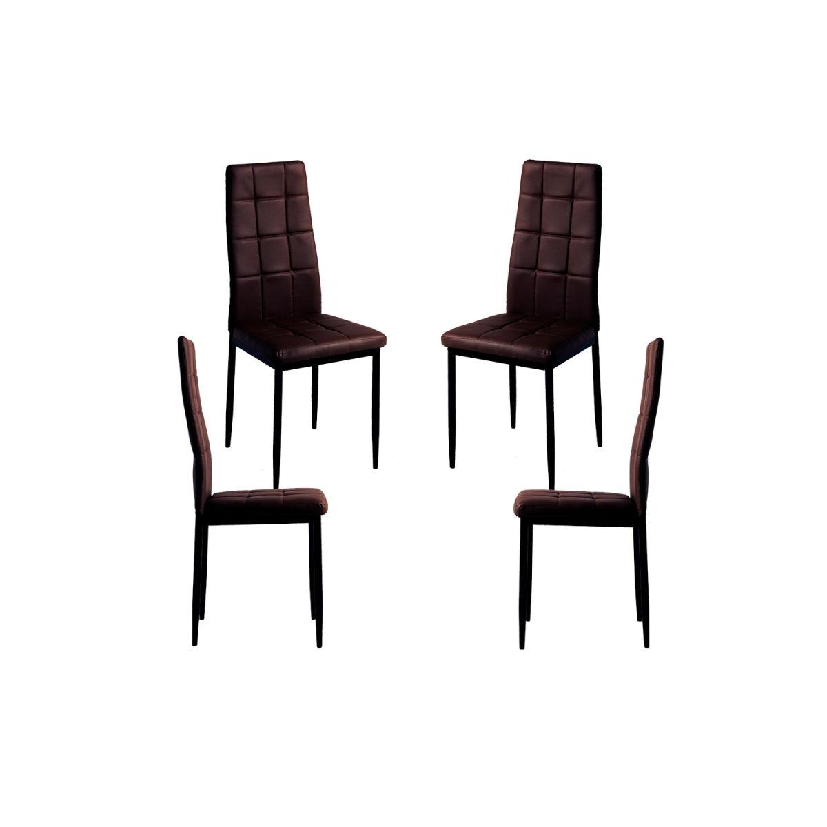 Regalos Miguel - Packs Sillas Comedor - Pack 4 Sillas Lan Polipiel - Marrón