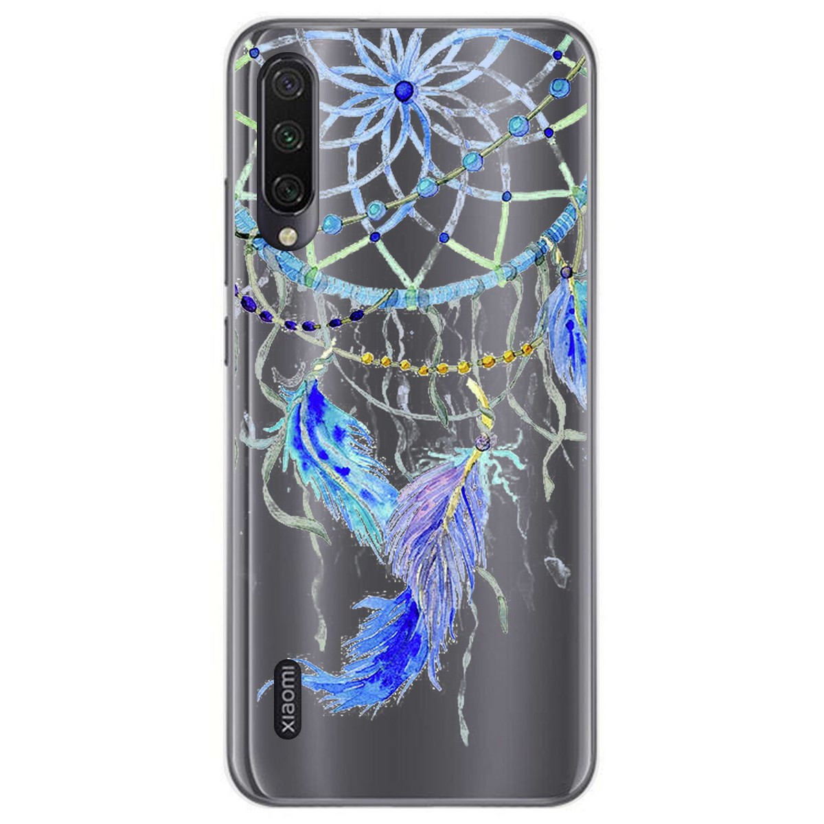 Tumundosmartphone Funda Gel Transparente para Xiaomi Mi A3 diseño Plumas Dibujos