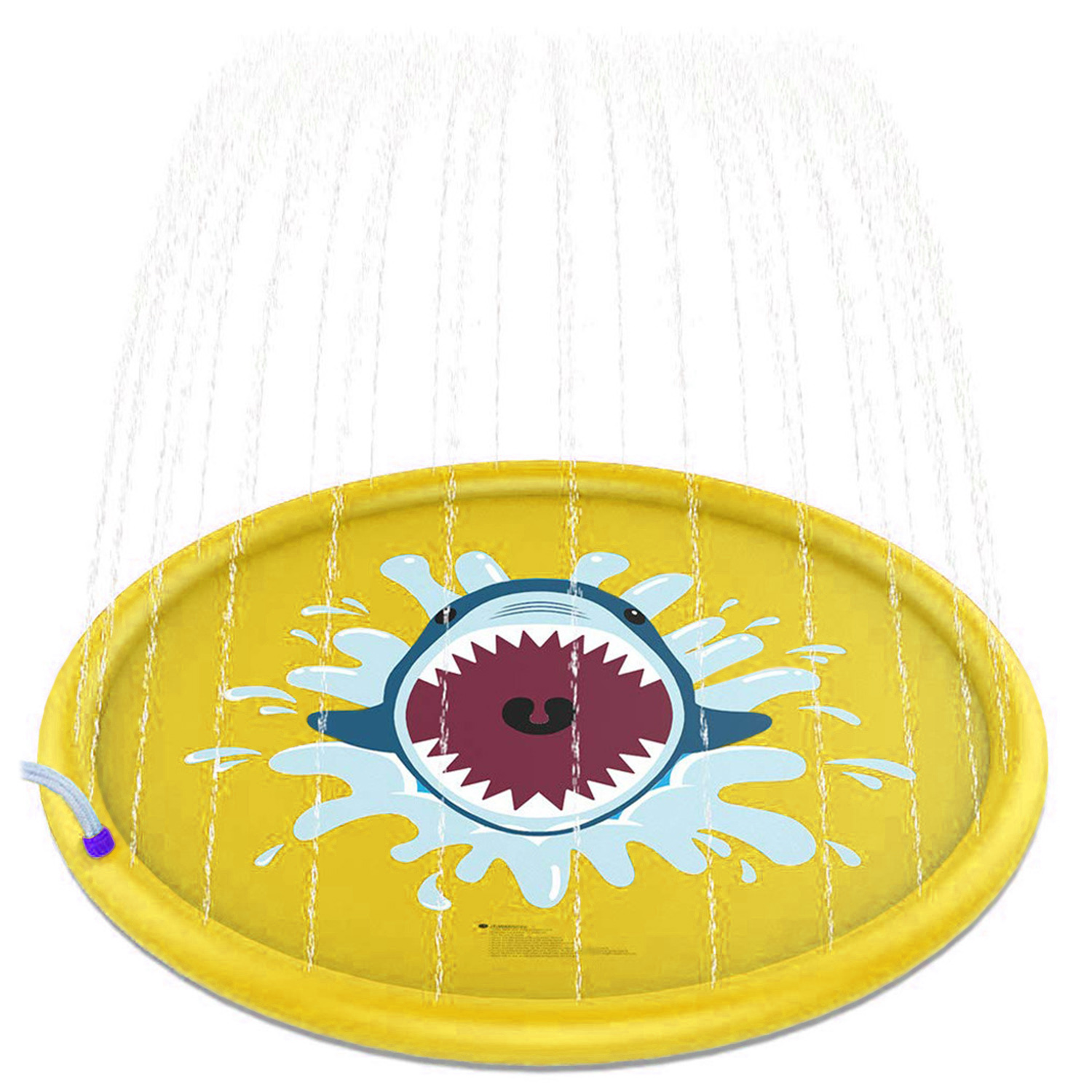 DAM. Splash Pad. Juguete inflable con aspersor de agua para jugar. 170cm de diámetro. Diseño tiburón. 170x170x9cm.