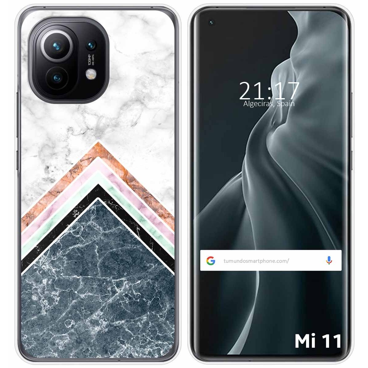 Tumundosmartphone Funda Gel Tpu para Xiaomi Mi 11 5G diseño Mármol 05 Dibujos